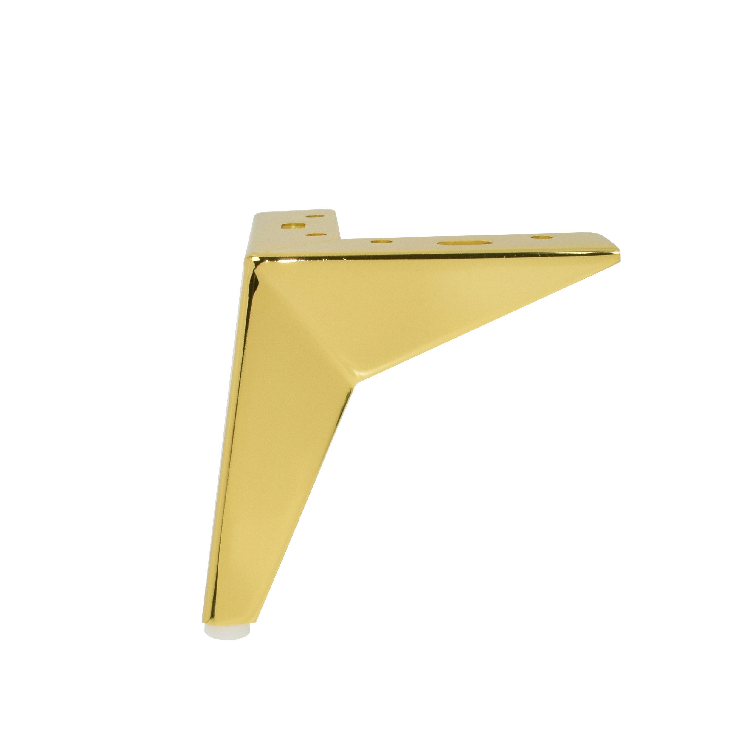 Prima-Online Möbelfuß Möbelfuß Gold 135mm Metall - Schrankfuß Sofafuß V-Form Design SL027, (4-St), Inklusive Bodenschonern, stabile V-Form, modernes Design von Prima-Online