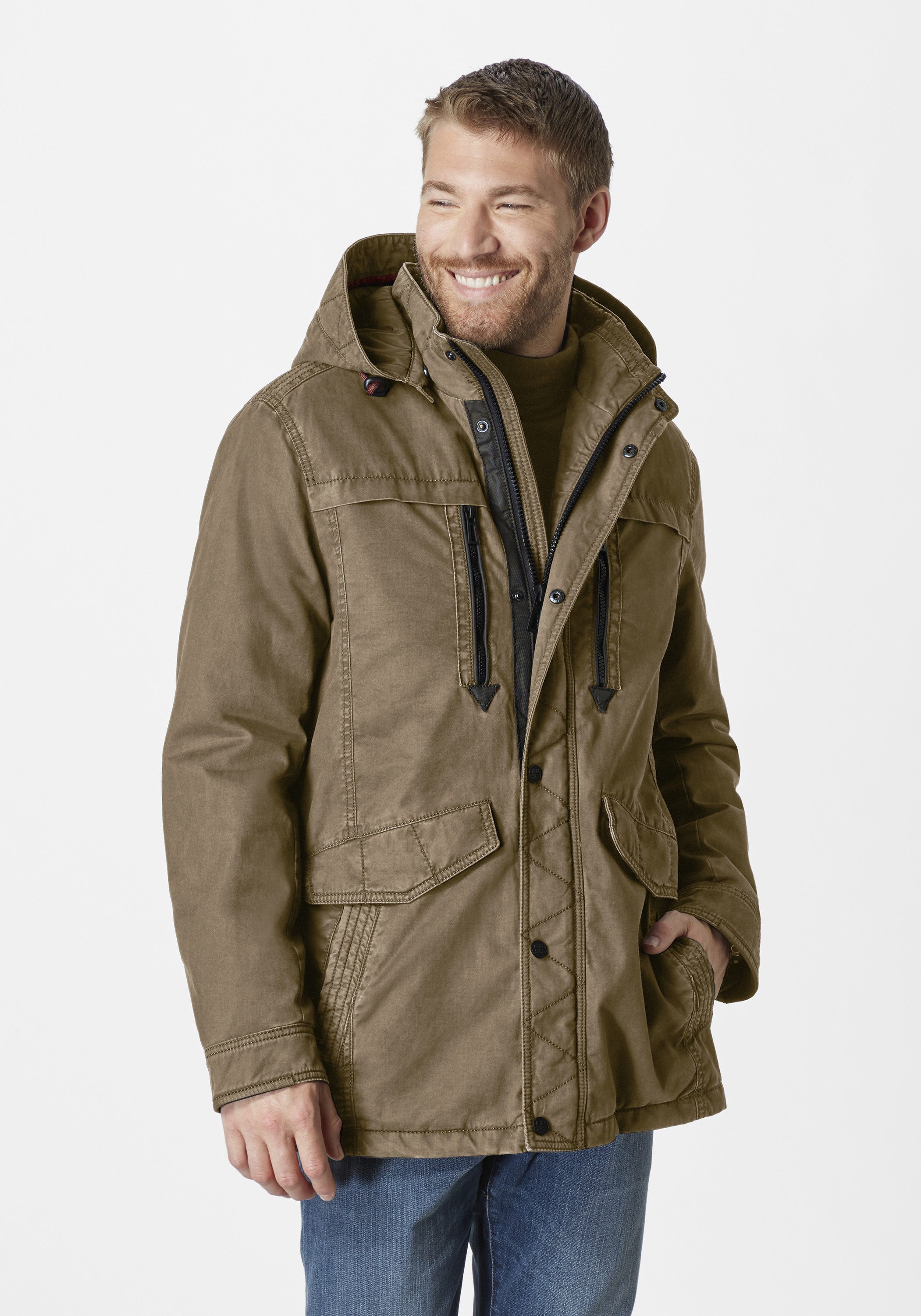 Redpoint Parka KORWIN Winterjacke aus Baumwolle mit abnehmbarer Kapuze