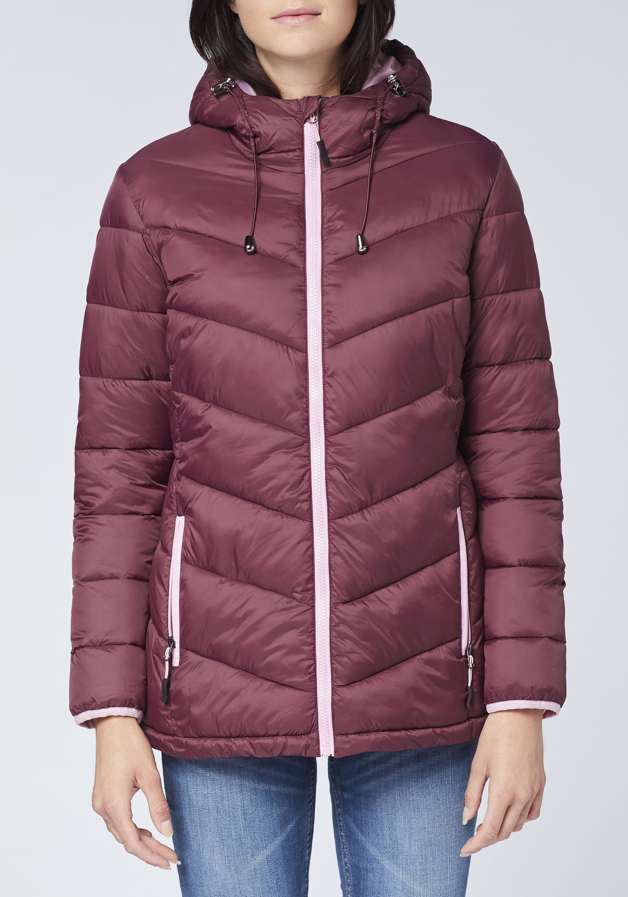 gesteppter 19-1528 Puffer-Optik Steppjacke Wine Jeans Oklahoma in Windsor