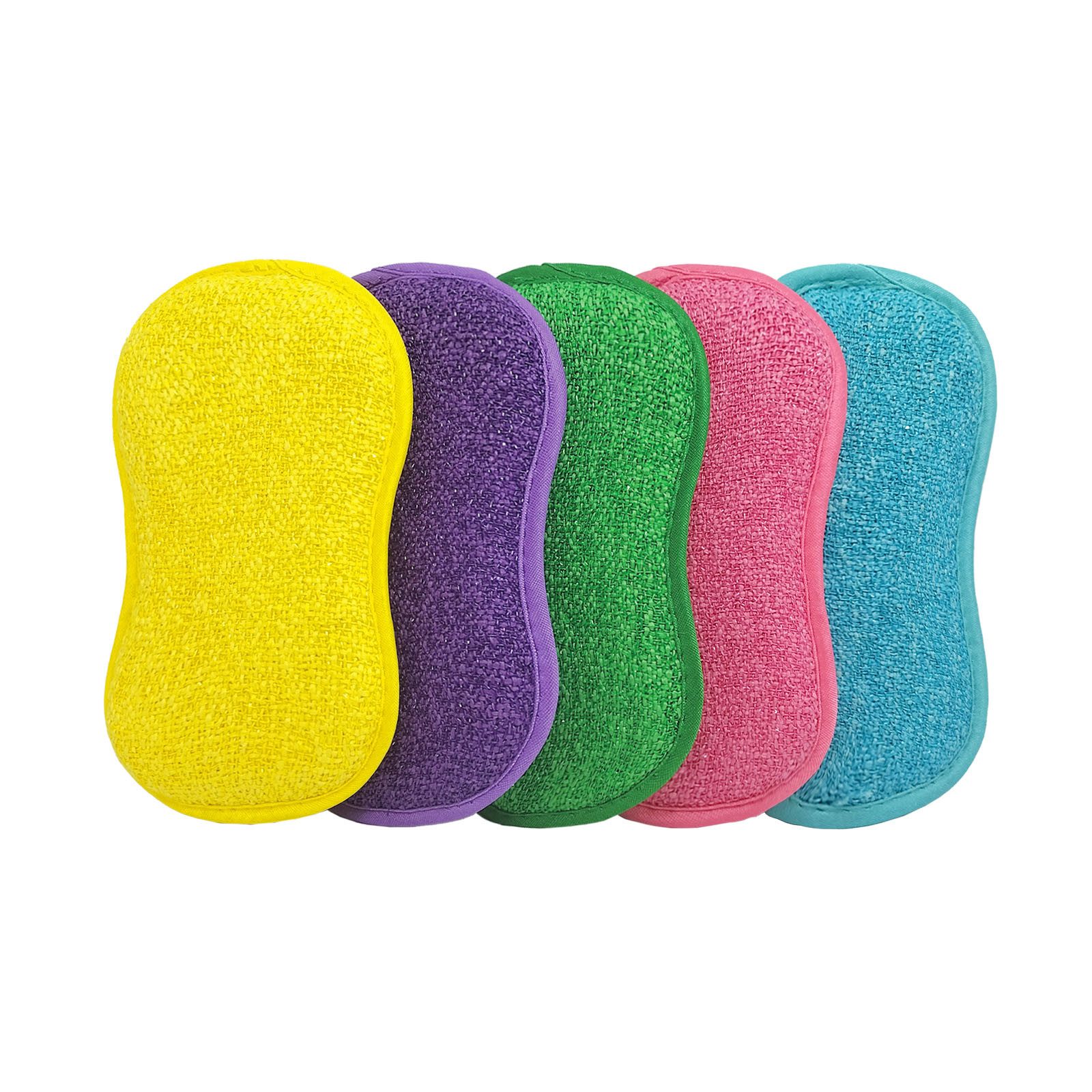 Genius Reinigungsschwamm 2in1 Mikrofaser Schwämme, Set 5-tlg., 60% saugfähiger als herkömmliche Schwämme