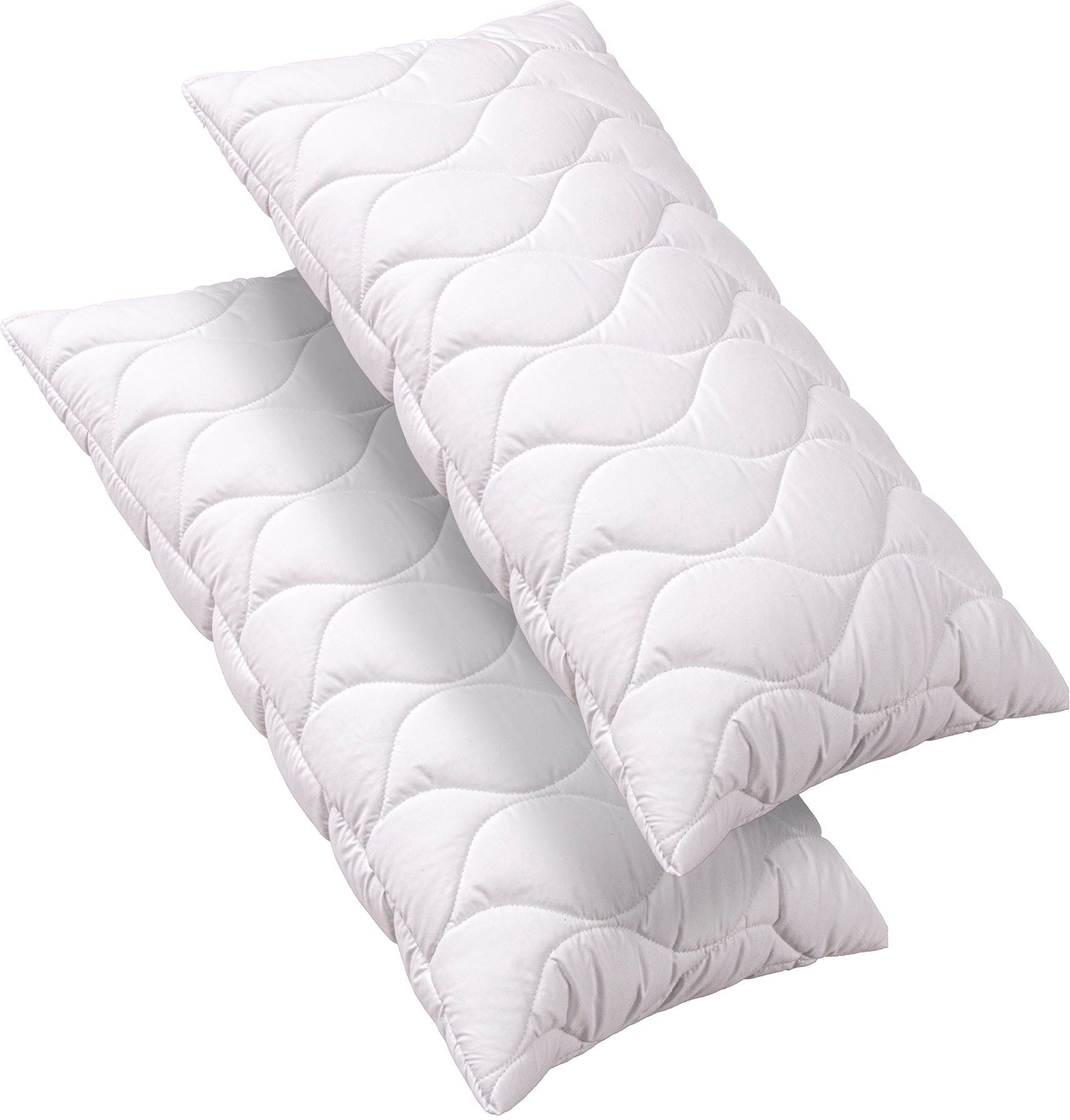 John Cotton Microfaserkissen 2für1, Kopfkissen, ein Kissen gratis, 40x80 cm, 80x80cm, Füllung: 100% Polyester, Bezug: Microfaser, Seitenschläfer, Bauchschläfer, Rückenschläfer, Spar-Set, ergonomisch, strapazierfähig, hochwertig, Kissen im Spar-Set