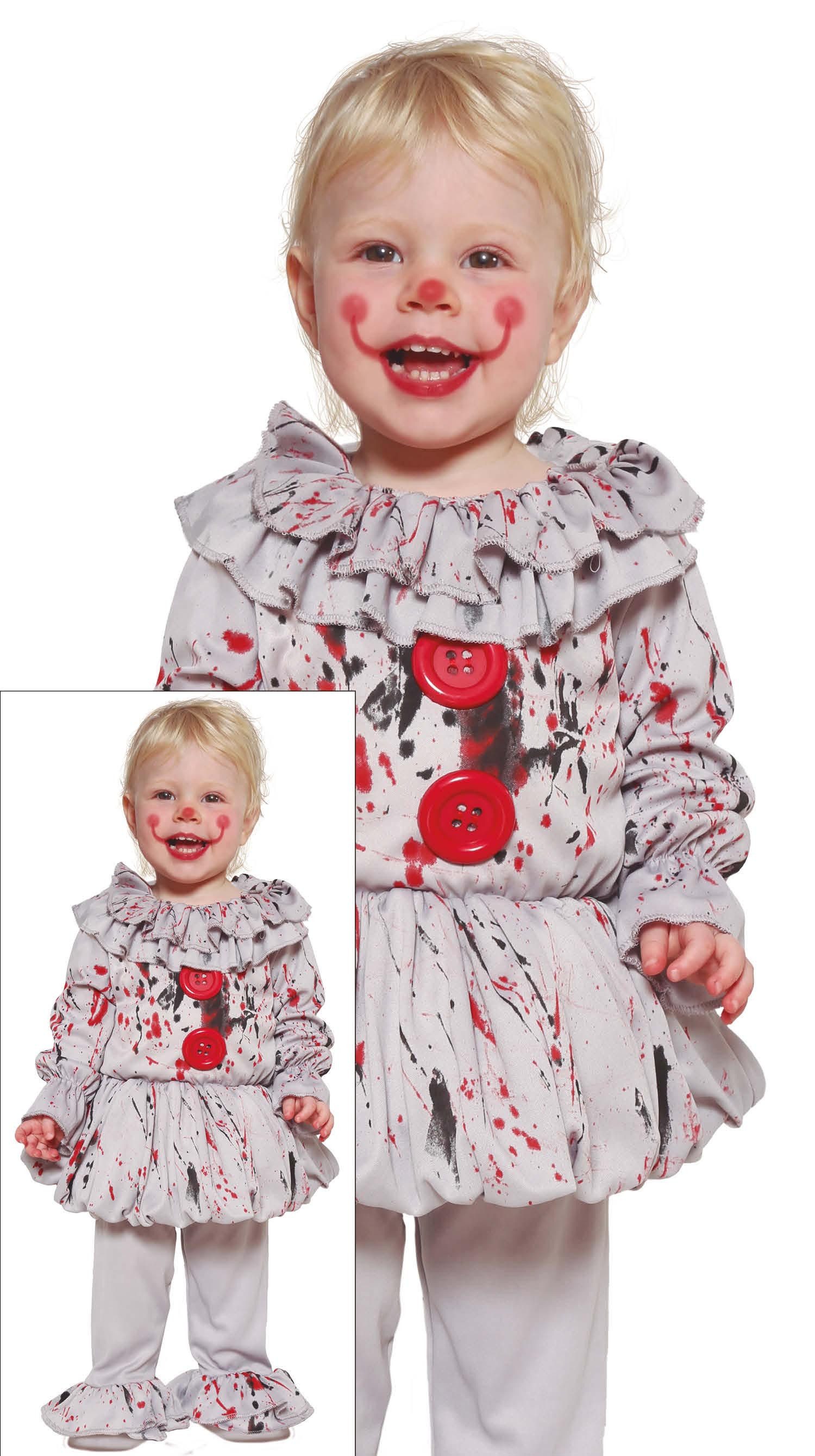 Fiestas Guirca Kostüm, Halloween Clown Kostüm Baby Gruselige Tunika Rüschen Bunte Knöpfe S