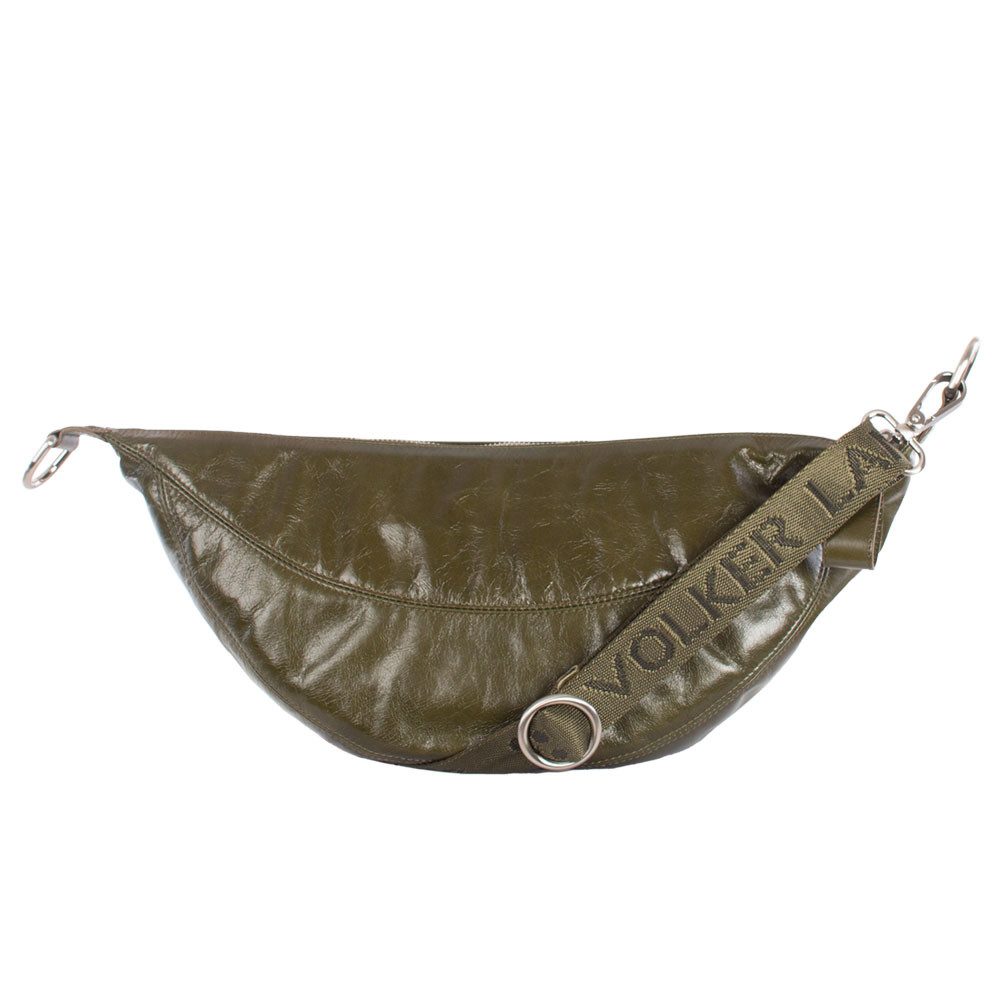 VOLKER LANG Umhängetasche LUNI - Stylische, mittelgroße Halbmondtasche aus Leder.