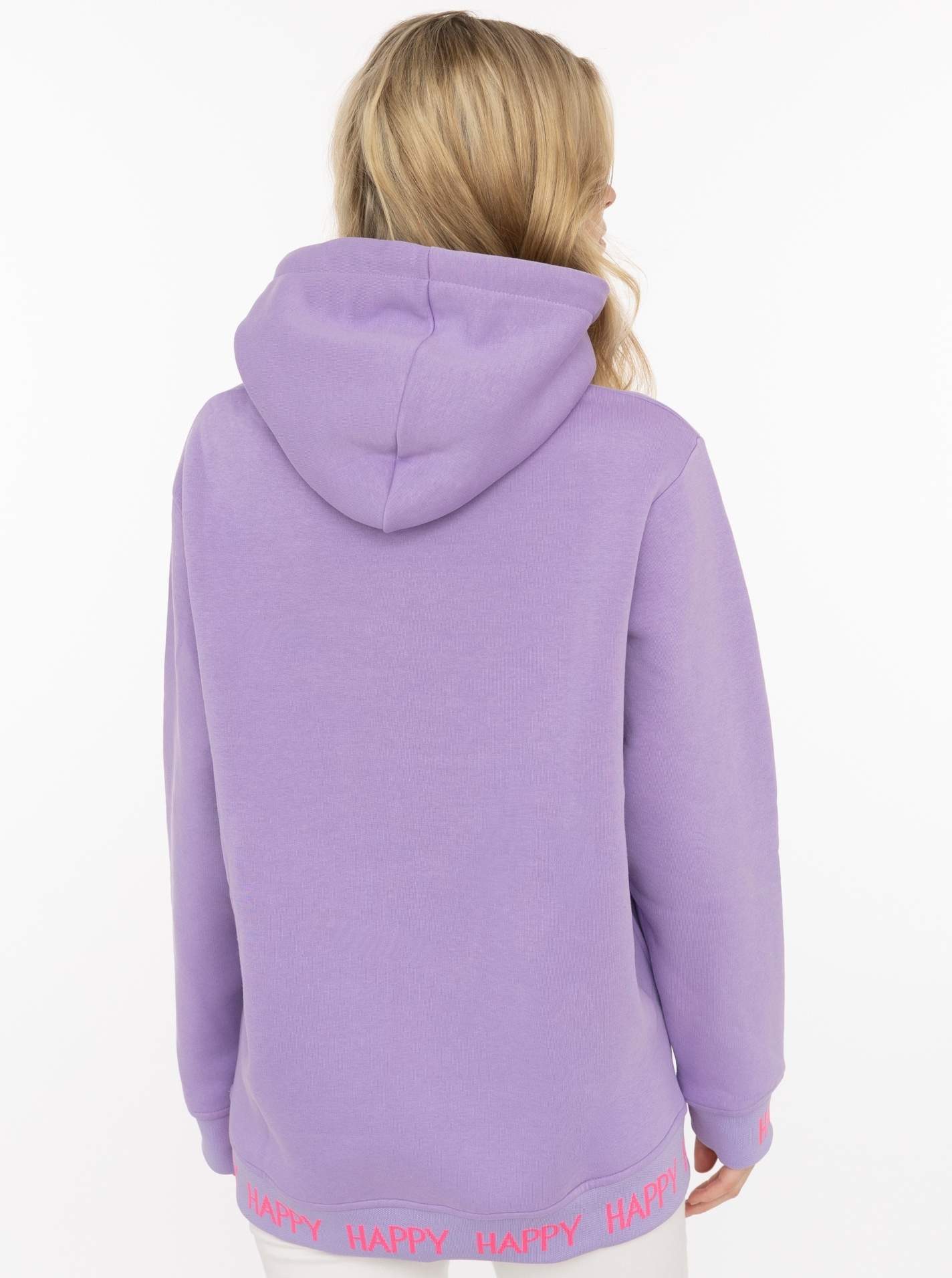 Zwillingsherz Hoodie "Always Positive" Kapuze, Stickerei, Fronttasche, Bündchen-Schriftzug, Langarm