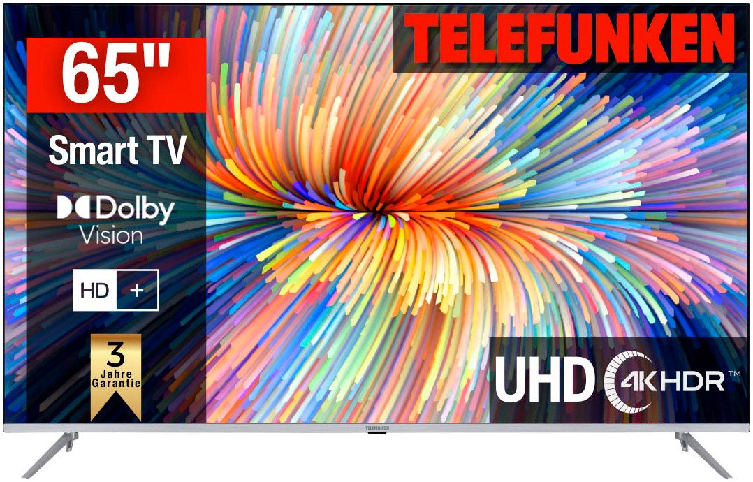 Telefunken D65V850M5CWHI LED-Fernseher (164 cm/65 Zoll, 4K Ultra HD, Smart-TV) schwarz ! RABATT: 40.96% Telefunken D65V850M5CWHI LED-Fernseher (164 cm/65 Zoll, 4K Ultra HD, Smart-TV) schwarz ! RABATT: 40.96%