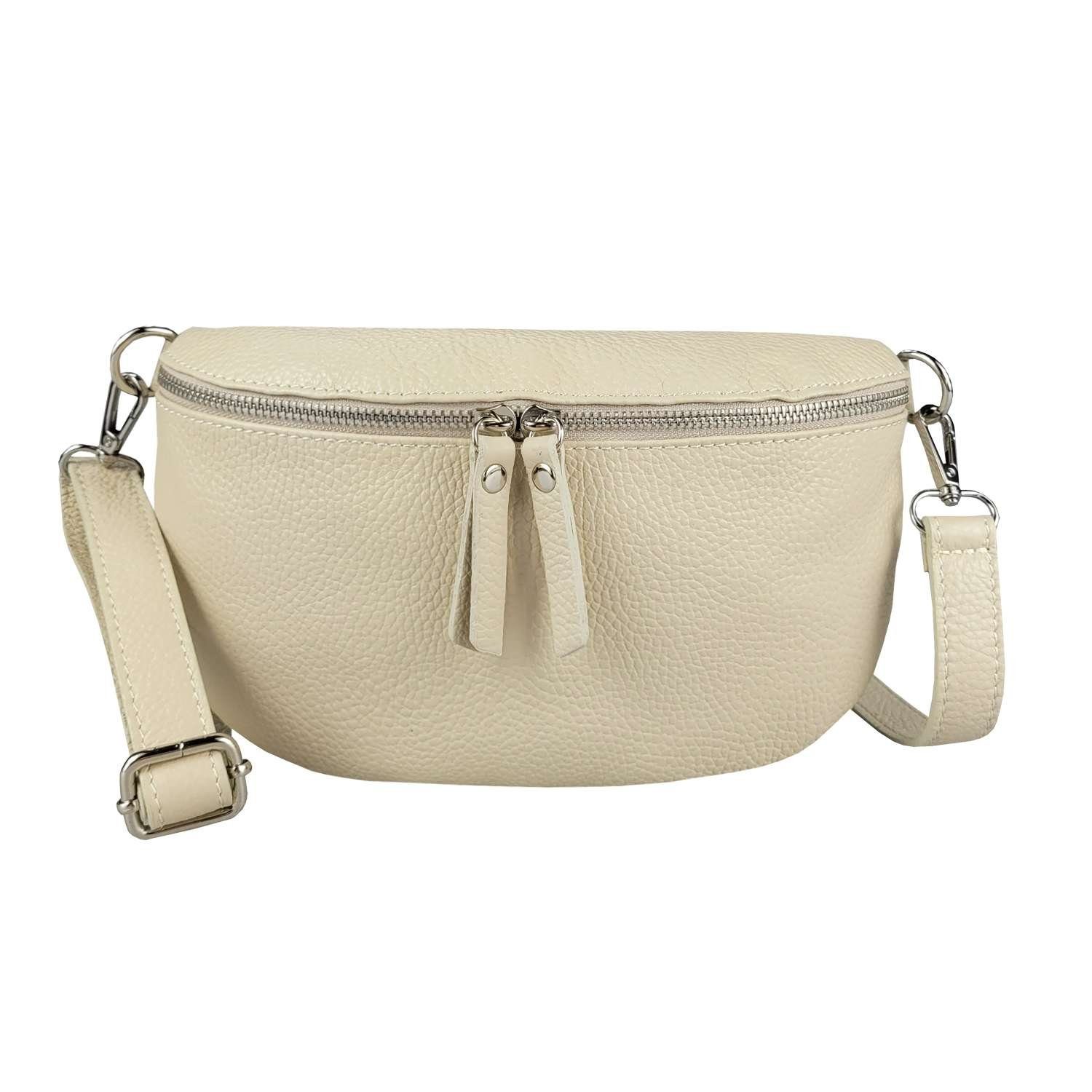 ITALYSHOP24 Bauchtasche Damen Leder Gürteltasche Hüfttasche CrossBody Bag, als Schultertasche, CrossOver, Umhängetasche tragbar