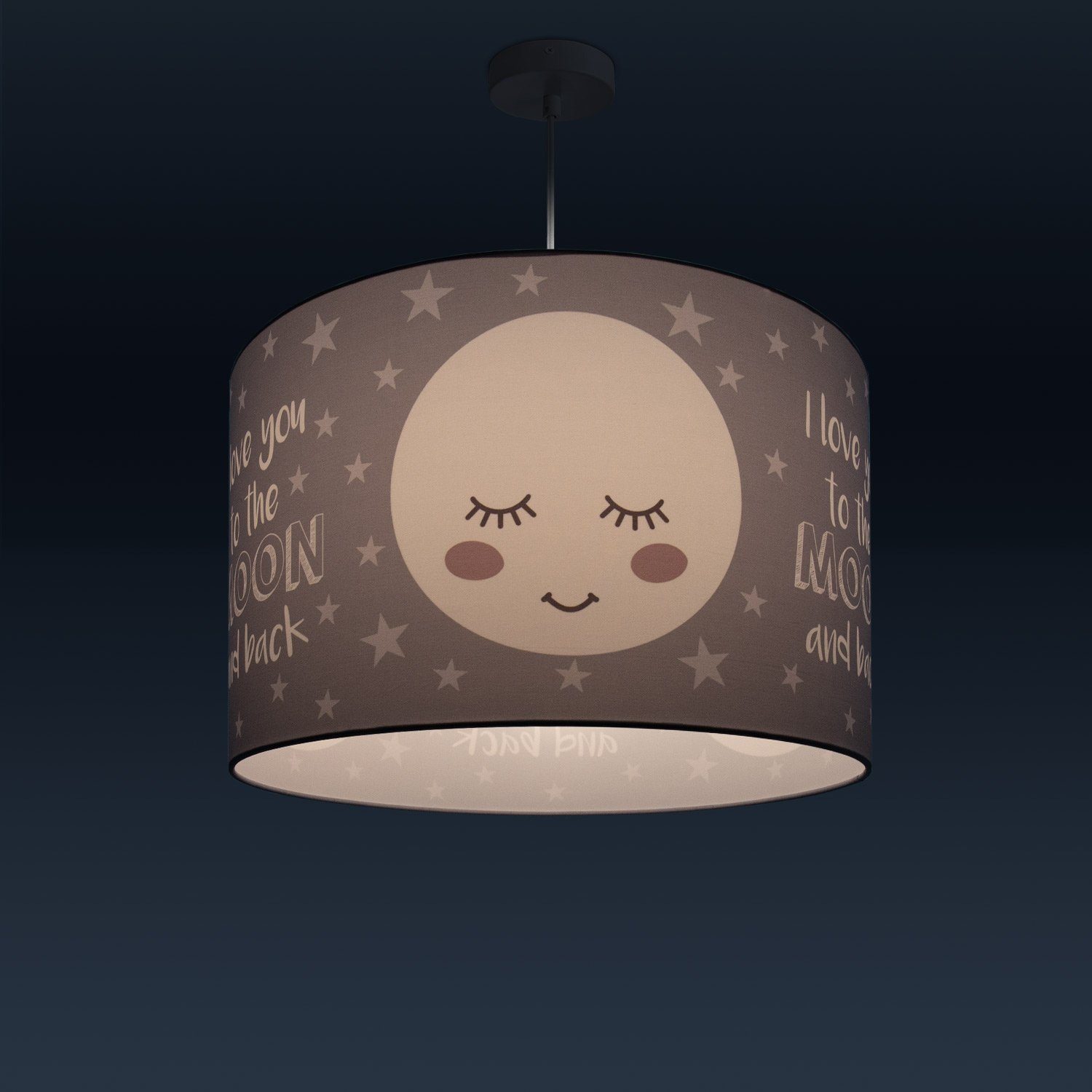 103, Kinderzimmer Pendelleuchte Lampe Paco Aleyna Deckenlampe Home E27 Leuchtmittel, ohne Kinderlampe Mond-Motiv, LED