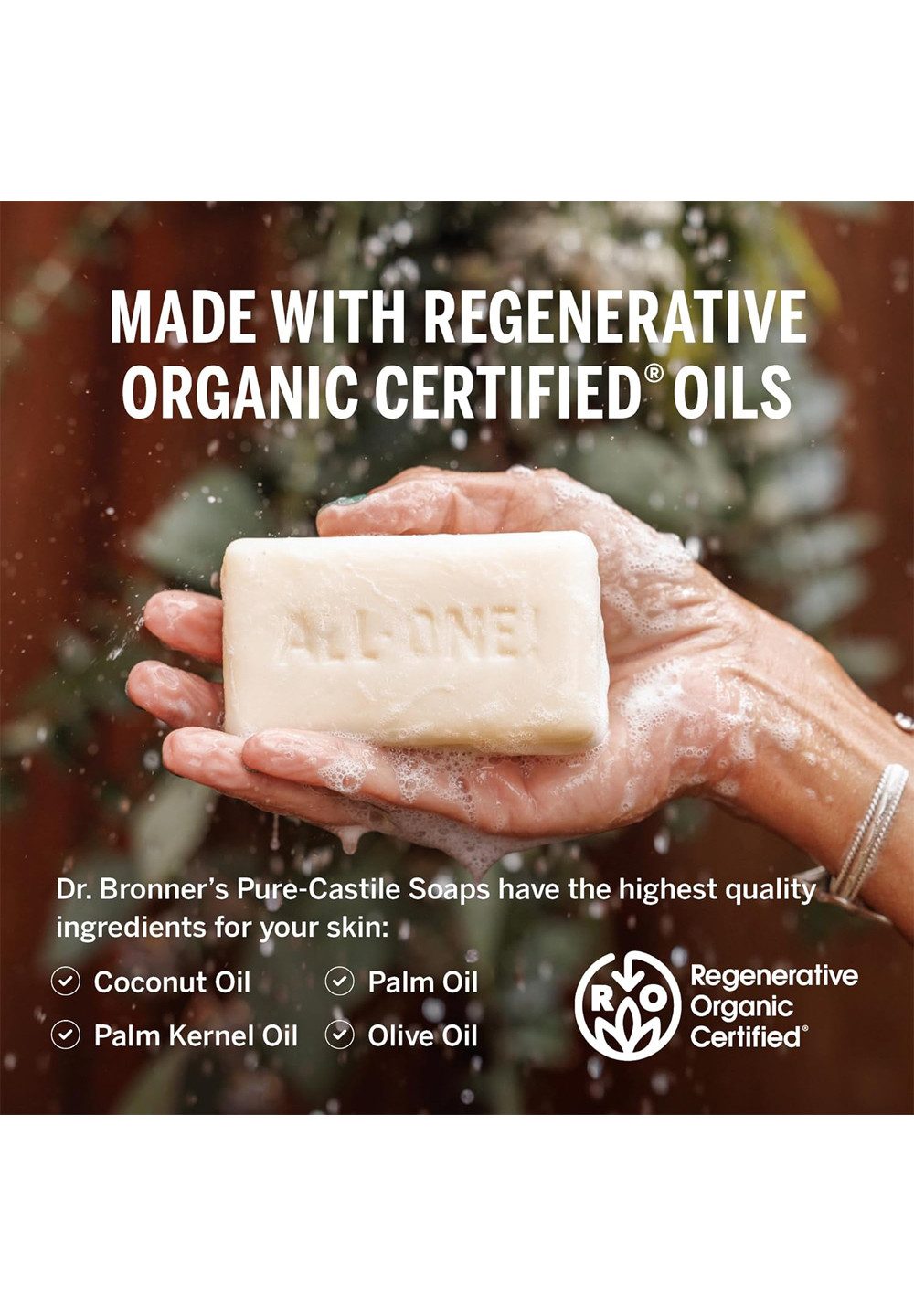 Dr. Bronners Handseife Rose, 1-tlg., All-One Reine Naturseife 140 g