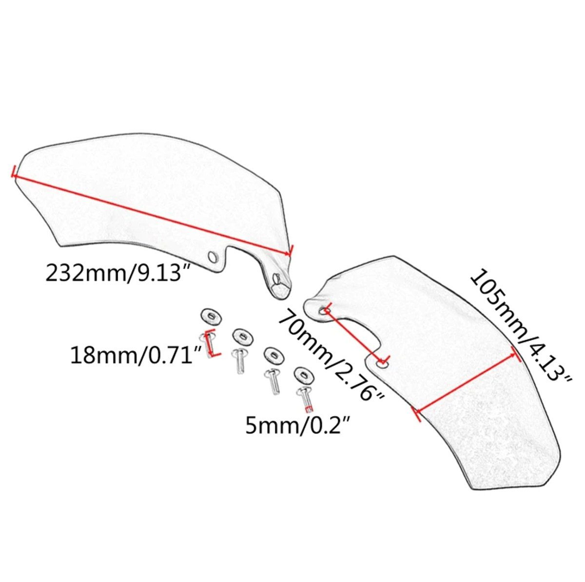 Tourtecs Reisetasche Windabweiser Set für BMW R 1200 GS 04-12 WA1 transparent
