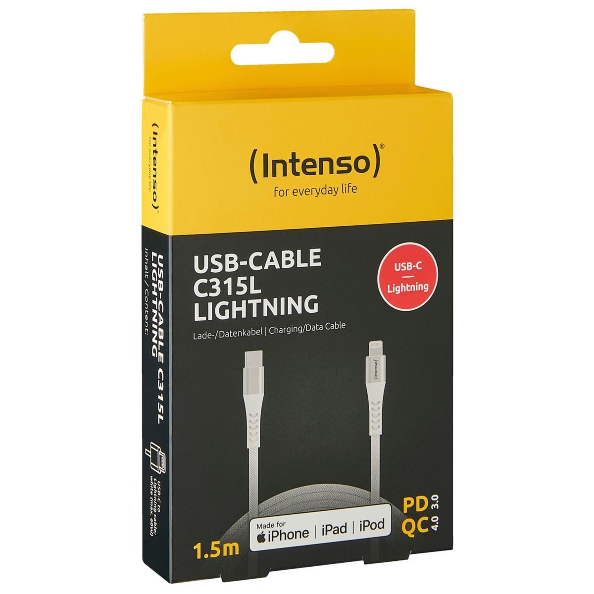 Intenso USB-Kabel C315L Nylon 1,5m USB-C / Lightning Smartphone-Adapter