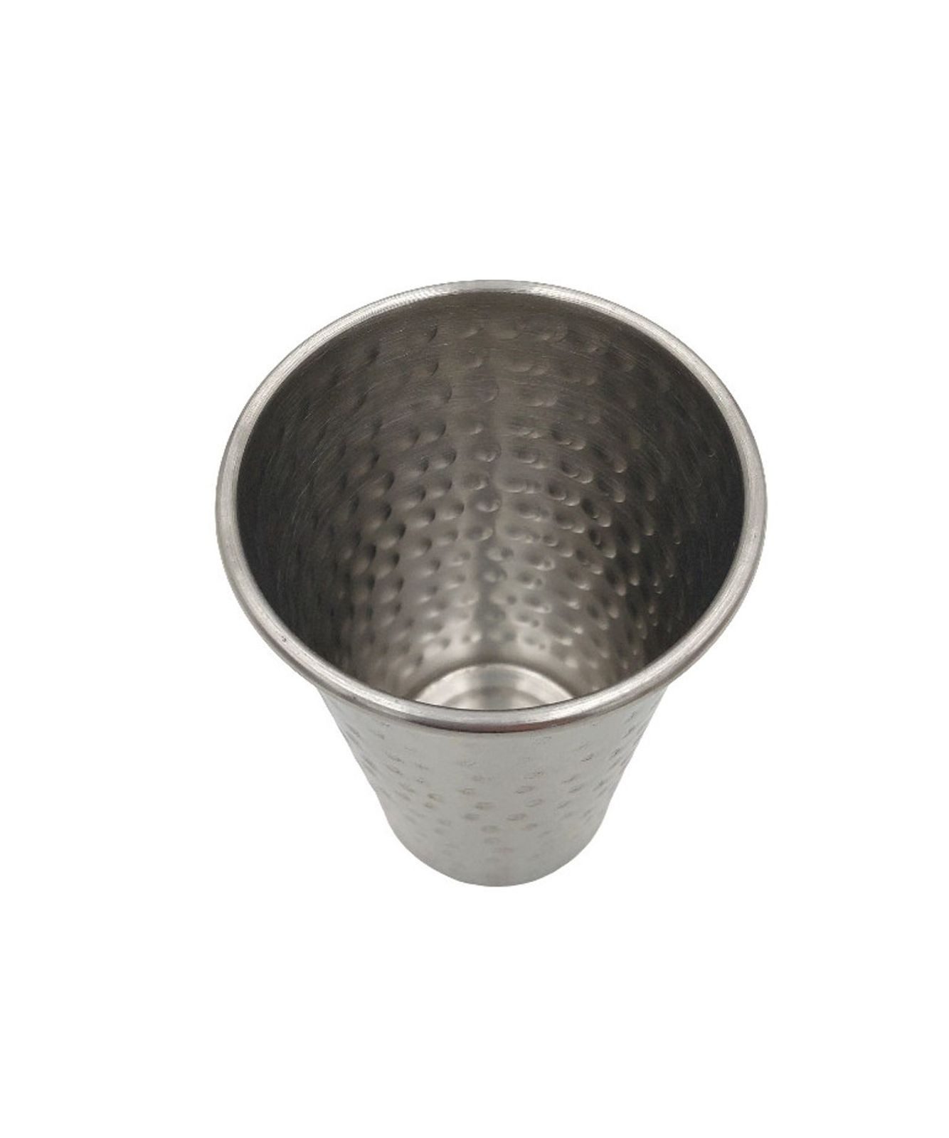 BURI Glas Edelstahl Becher 500ml 4er-Set gehämmert Trinkbecher Metallbecher Camp, Edelstahl – Bild 3 von 5