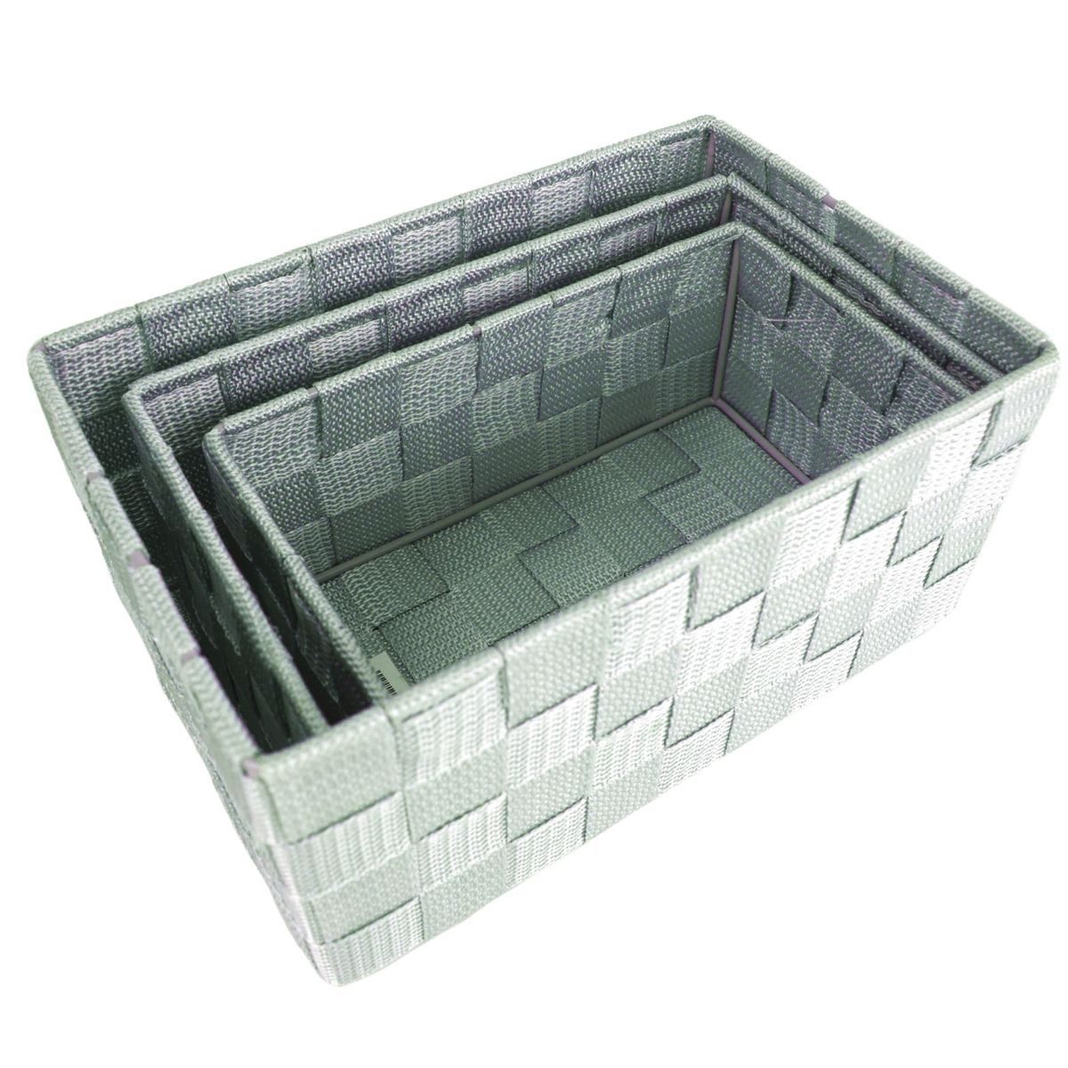 Marabellas Shop Organizer 3er-Set geflochtene Aufbewahrungsboxen für Badezimmer Textil-Körbe (3 St), dekorativ verwendbar