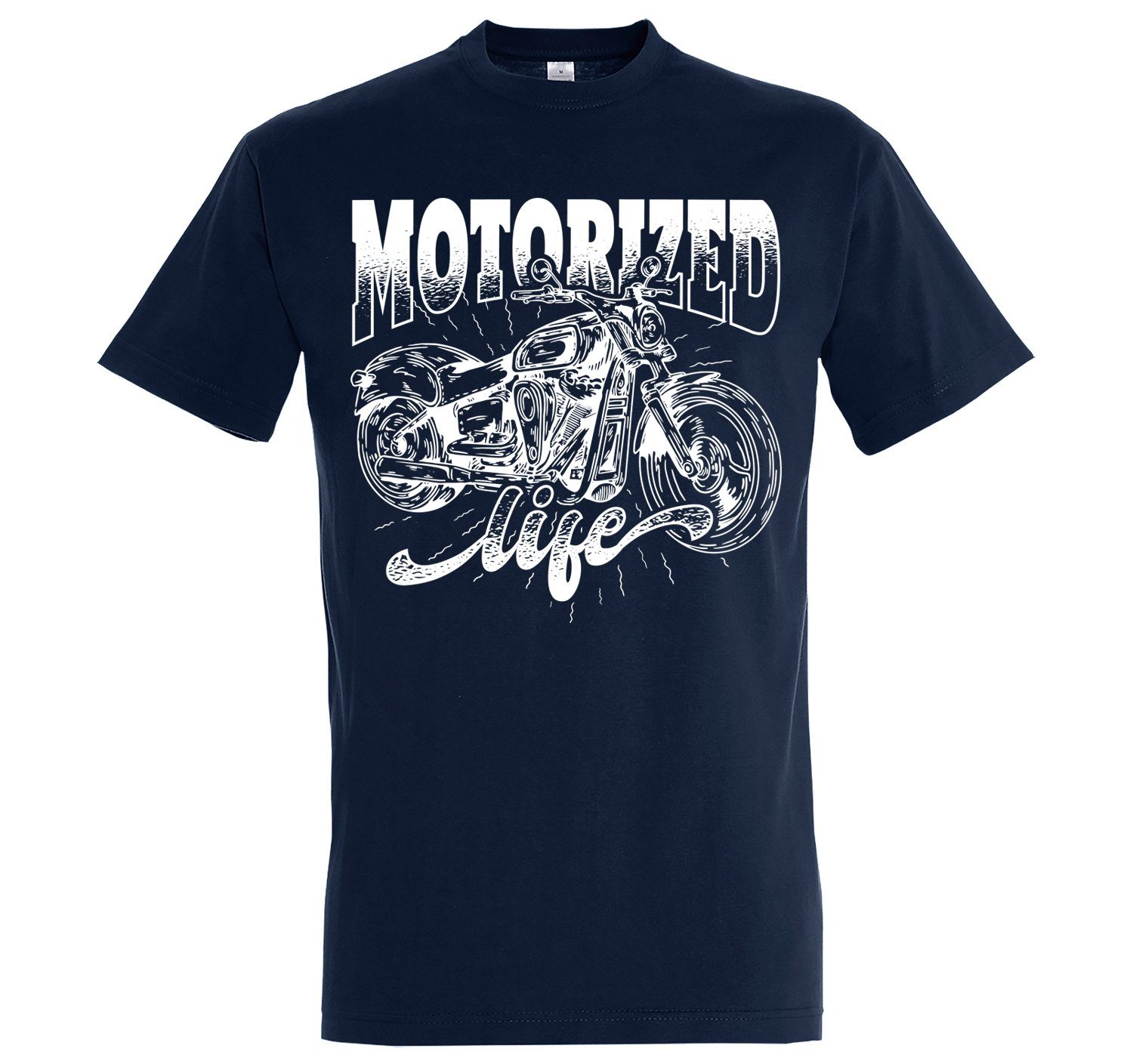 Youth Designz T-Shirt Motorized life Herren Shirt mit lustigem Spruch Navy