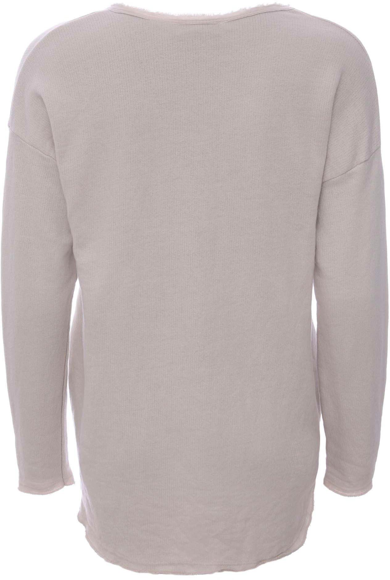 Zwillingsherz Sweatshirt ausgefranster V-Ausschnitt, Vintage Look, Langarm – Bild 5 von 5