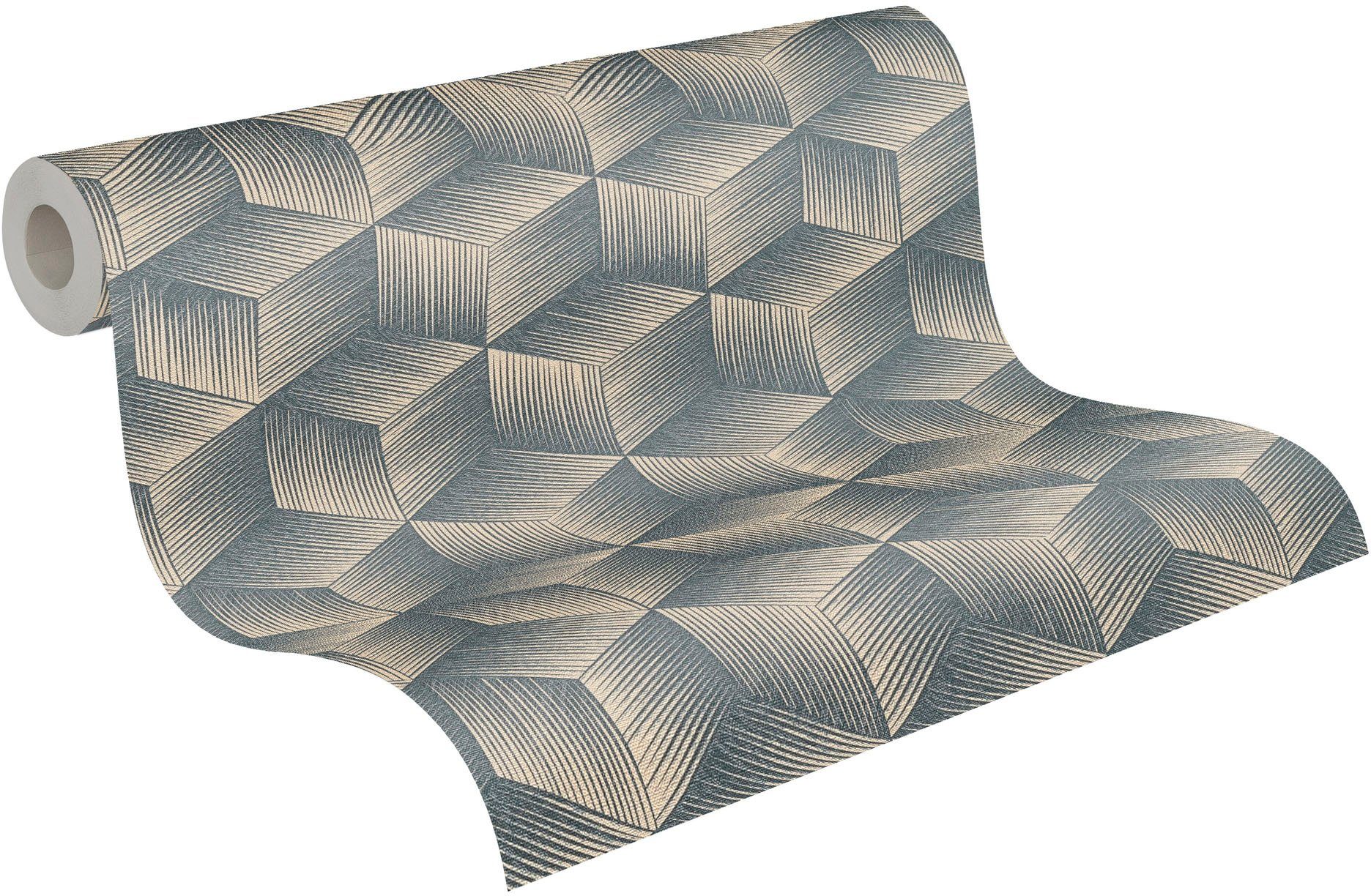 A.S. Création Vliestapete Natural Living 3D Tapete, leicht strukturiert, matt, gemustert, neutral, (1 St), 3D Tapete Vlies Vlies Wand Tapeten Wohnzimmer Schlafzimmer Küche Optik