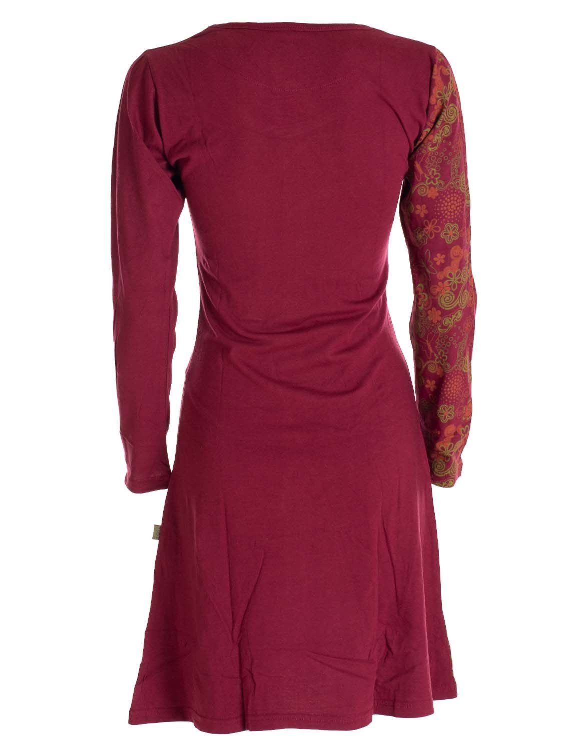 Vishes Jerseykleid Asymmetrisches Langarm Jersey Kleid Damen kurz Hippie, Goa Style – Bild 2 von 5