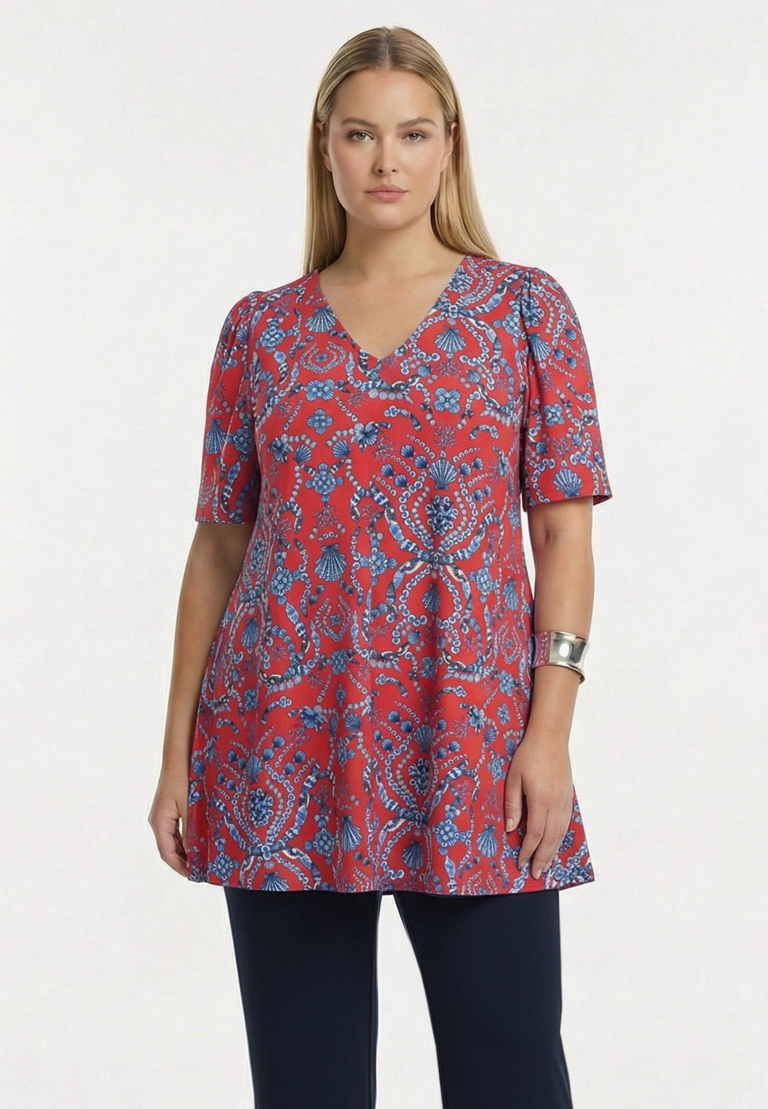 YOEK Tunika Damen Tunika mit Kurzarm