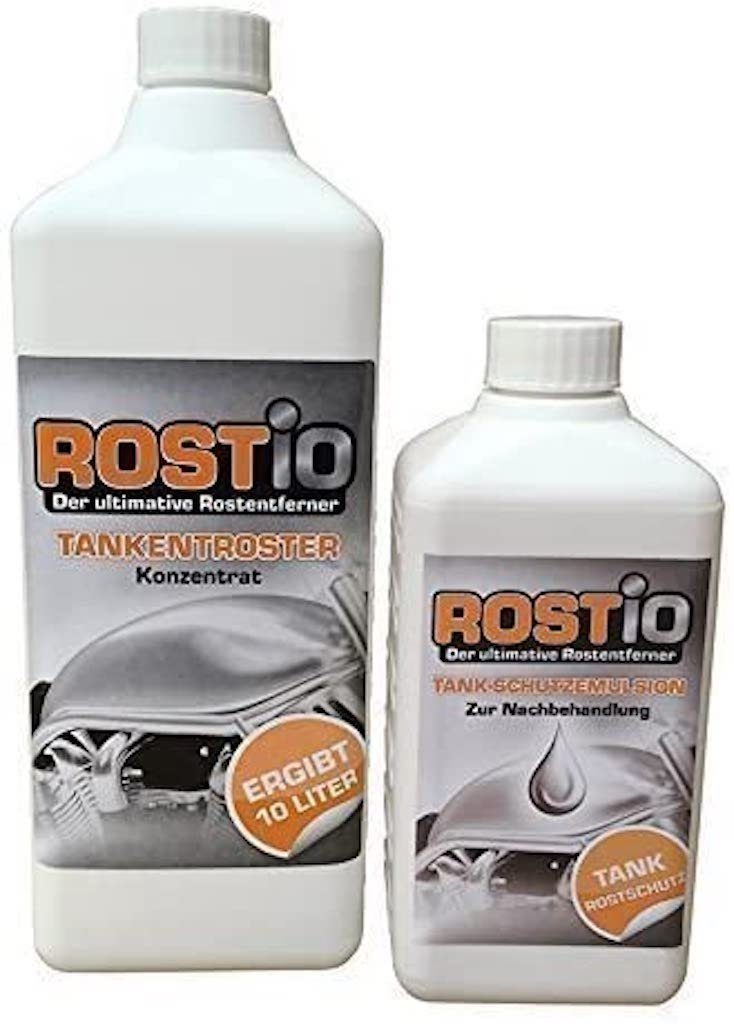 Rostio Tankentroster Set - 1 Liter Konzentrat + 500ml Tank Schutzemulsion Rostentferner