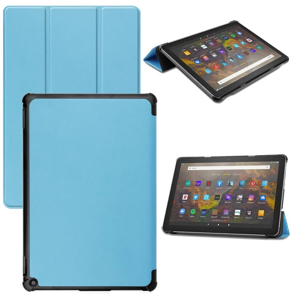 Wigento Tablet-Hülle Für Amazon Fire HD 10 / 10 Plus 2021 Tablet Tasche 3  folt Wake UP Smart Cover Etuis