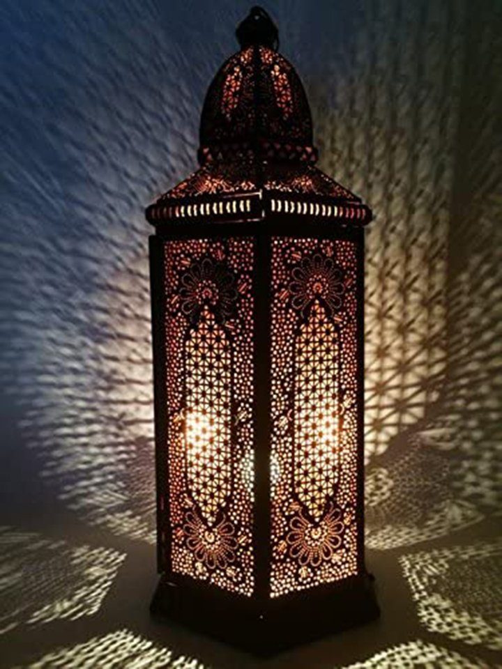 Marrakesch Orient & Mediterran Interior Stehlampe »Orientalische Stehlampe  Yagmur 75cm Schwarz E27, Marokkanische Tischlampe aus Metall, Stehleuchte  modern, Leuchte für Vintage, Retro & Landhaus Stil Design«