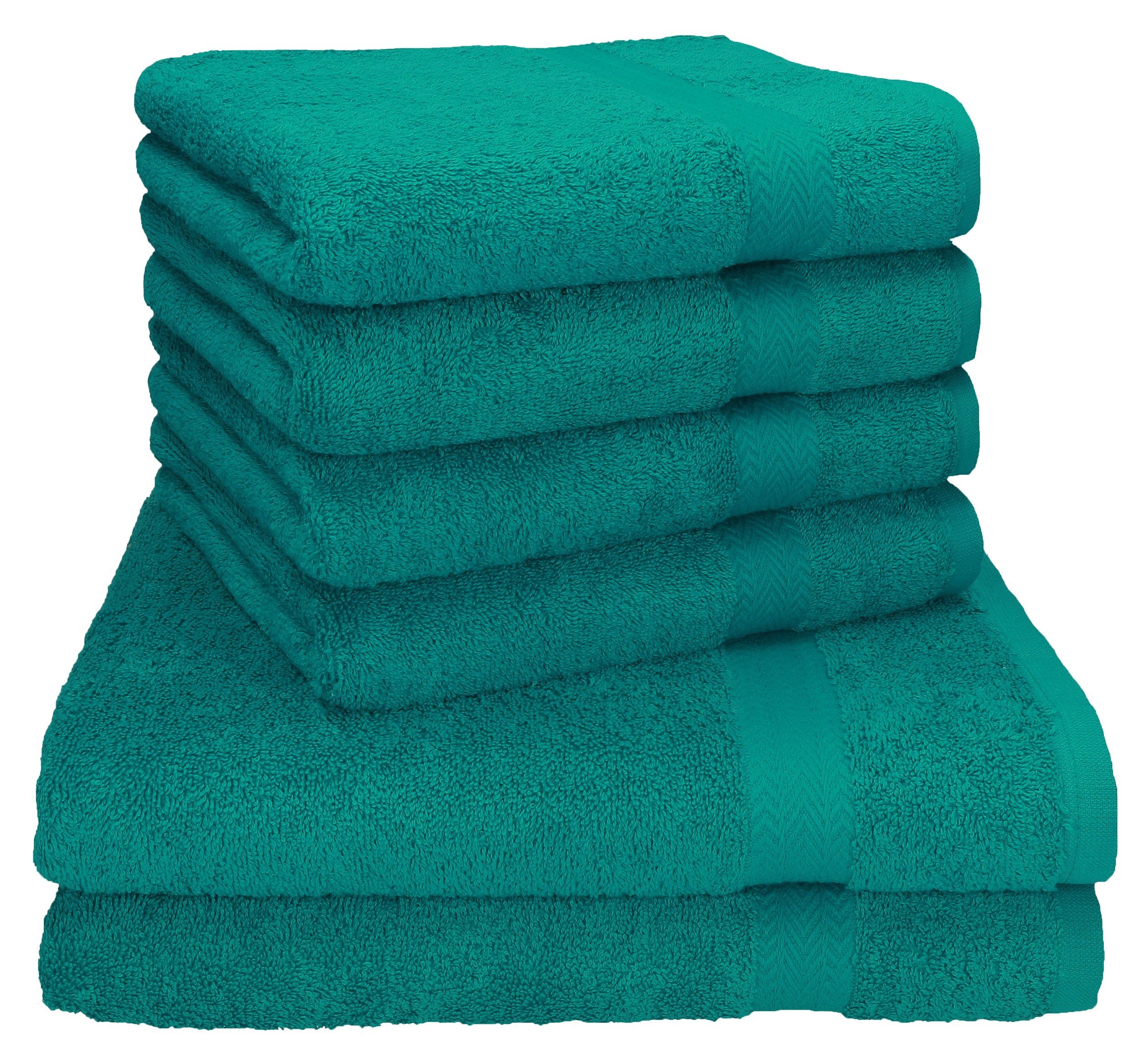 Betz Handtuch Set Betz PREMIUM Handtuch-Set -6 teiliges Handtücher-Set-100% Baumwolle, 100% Baumwolle, (6-tlg) smaragdgrün