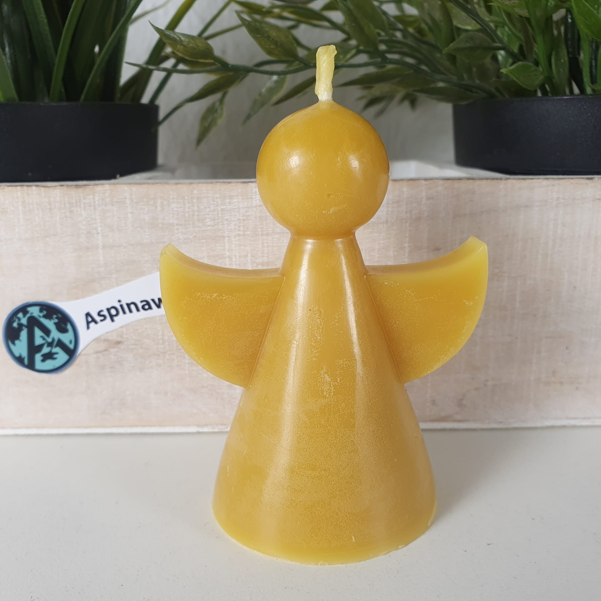 Aspinaworld Formkerze Engel Kerze 9 cm – Kerze aus Bienenwachs
