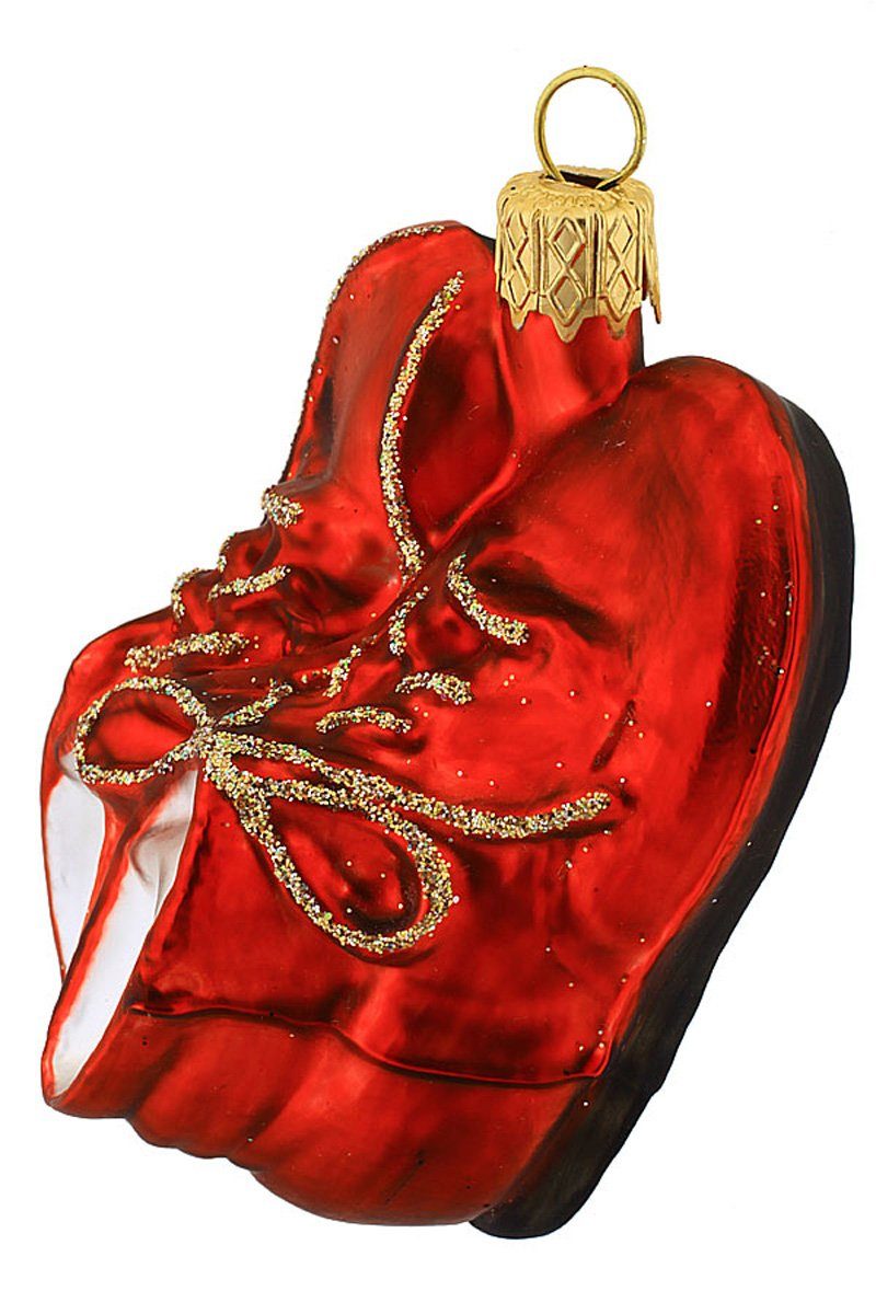Schuhpaar, mundgeblasen Hamburger Dekohänger Christbaumschmuck - - handdekoriert Weihnachtskontor