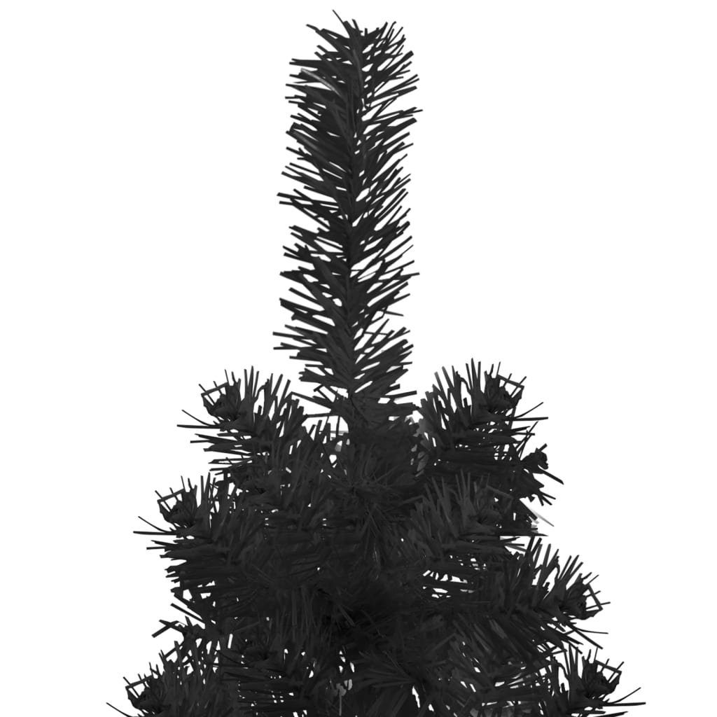 Schwarz Künstlicher vidaXL Weihnachtsbaum Schlank 150 Ständer Künstlicher Halb-Weihnachtsbaum cm