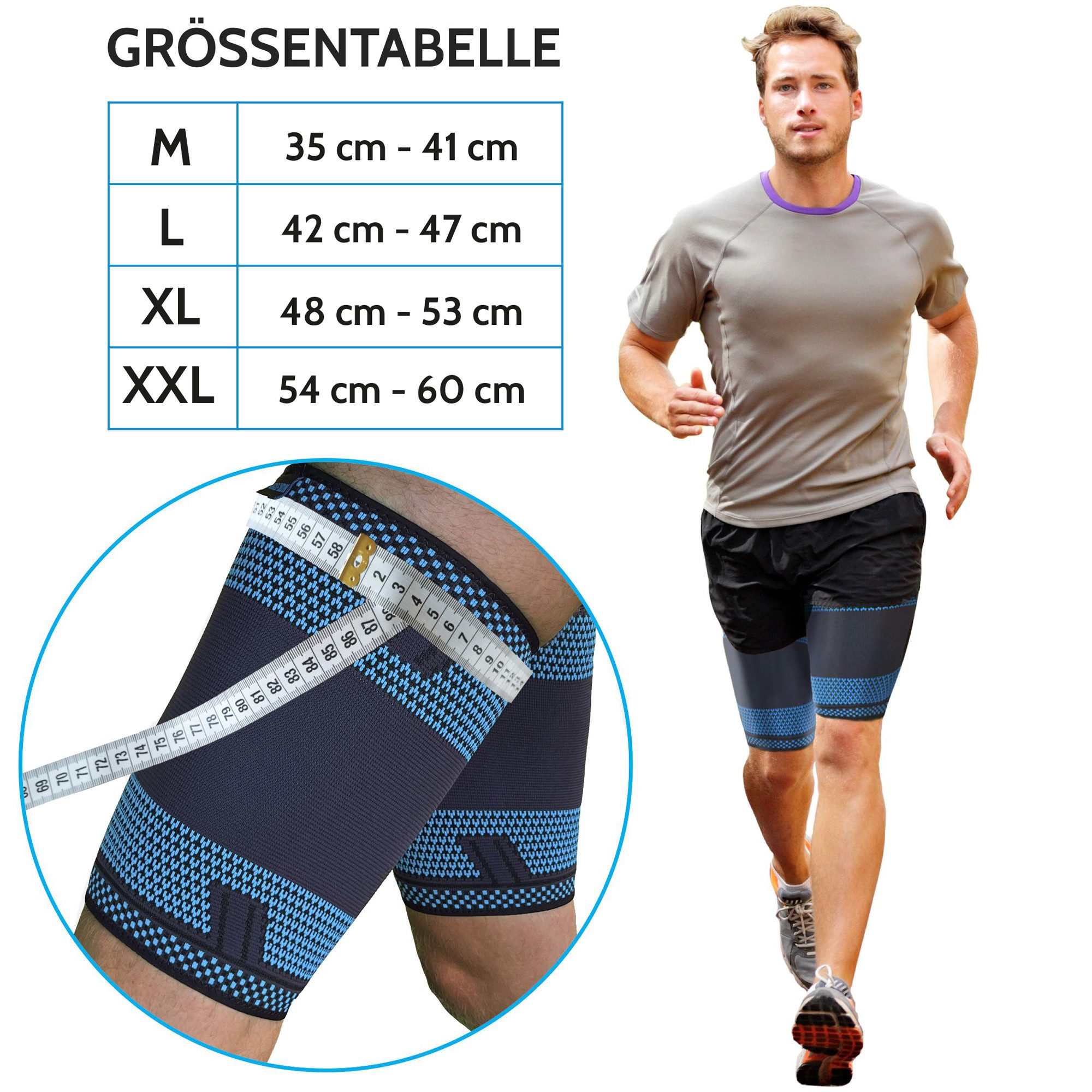 AGILE NOW Oberschenkelbandage Oberschenkel Kompression Stabilisator (Hochwertige Oberschenkelbandagen), Rutschfeste Oberschenkelbandage für Männer & Damen (2 Stück)
