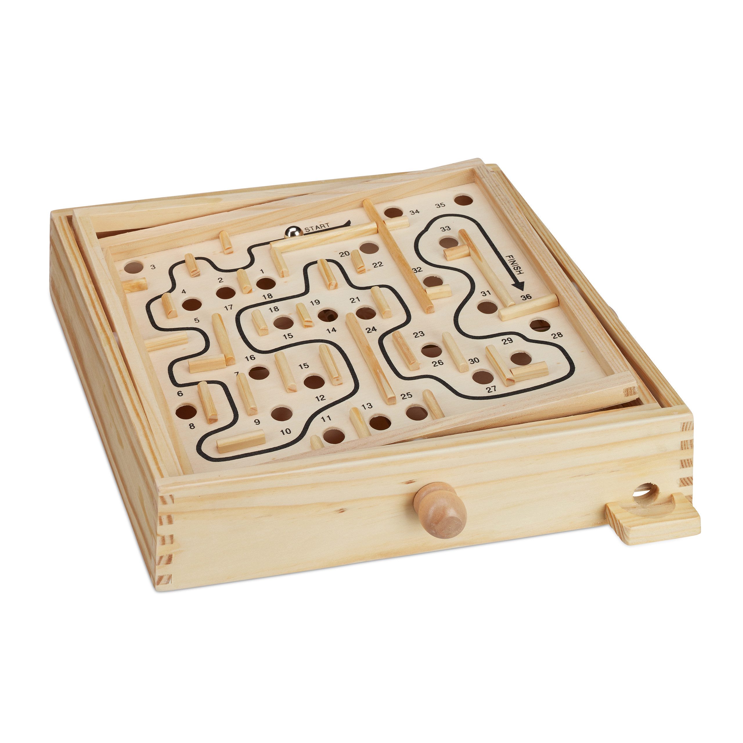 relaxdays Spiel Holz Labyrinth Spiel