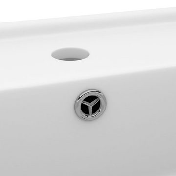 vidaXL Waschbecken Luxus-Waschbecken Überlauf Quadratisch Matt Weiß 41x41 cm