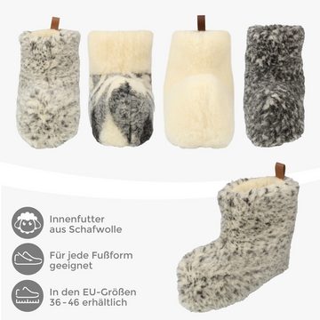 filsko Nordkapp Warme Wollsocken HausSchuhe für Damen und Herren Hausschuh mit wolle gefüttert, wärmend