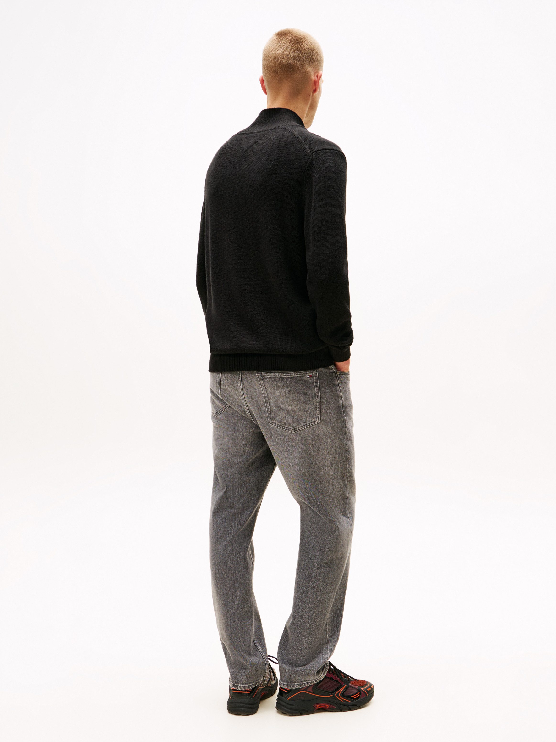 Tommy Jeans Rollkragenpullover TJM SLIM FIT ROLL NECK mit Mock Neck, Strickpullover 100% Baumwolle Pflegeleicht