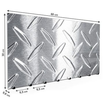 Primedeco Garderobenpaneel Magnetwand und Memoboard aus Glas Stählerne Metallplatte