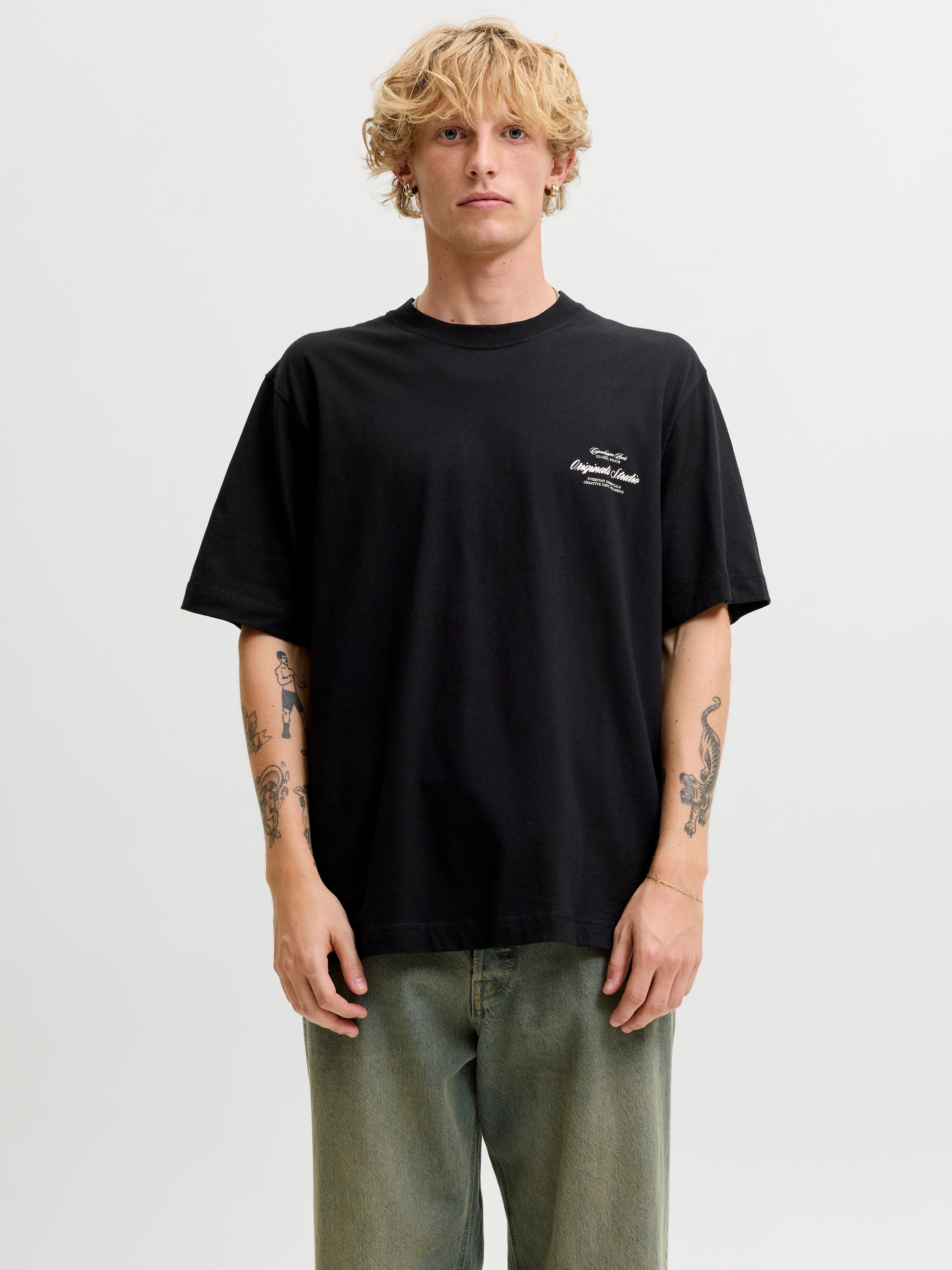 Jack & Jones Rundhalsshirt JORNORREBRO TYPO TEE SS CREW NECK NOOS Baumwolle, relaxed fit