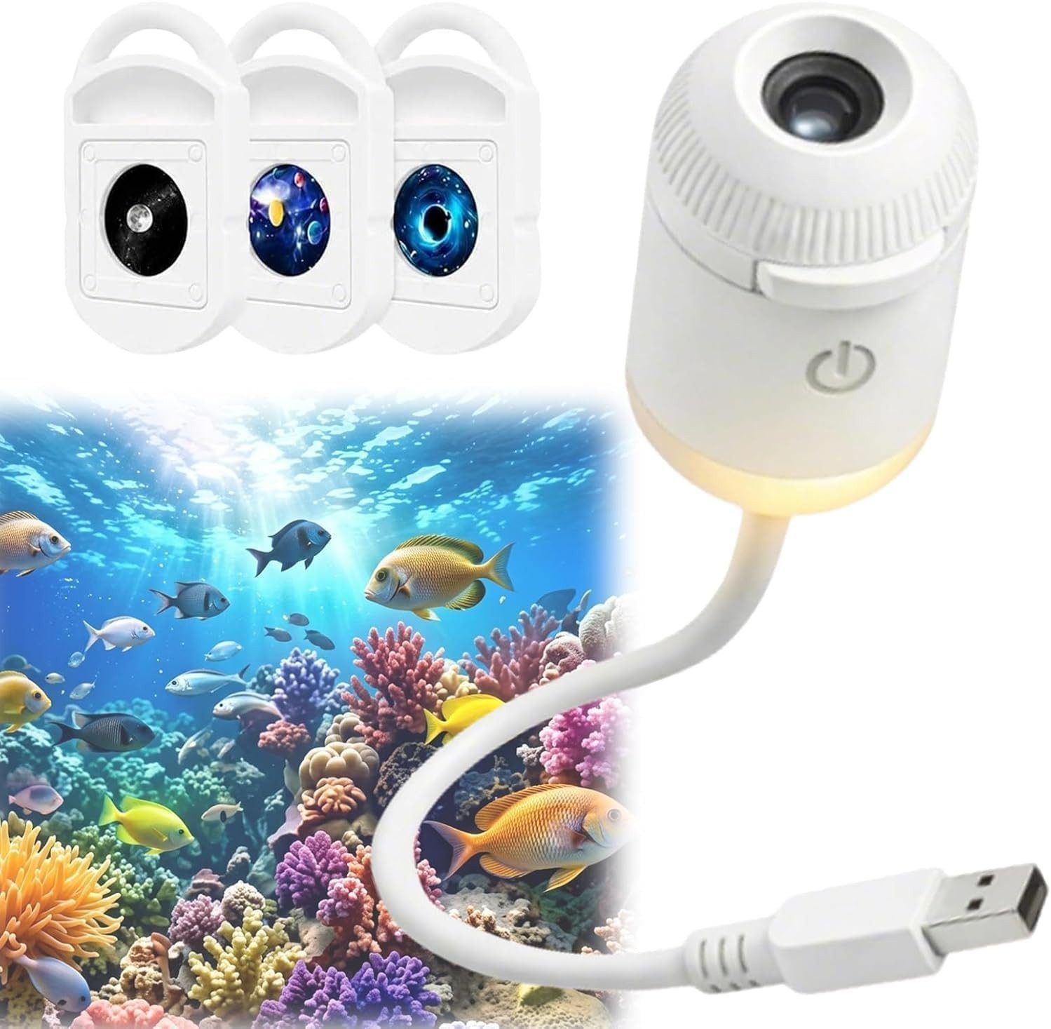 FELIXLEO LED-Sternenhimmel 5D Hologramm Sternprojektor USB Galaxie Mond Nachtlicht 3 Filme