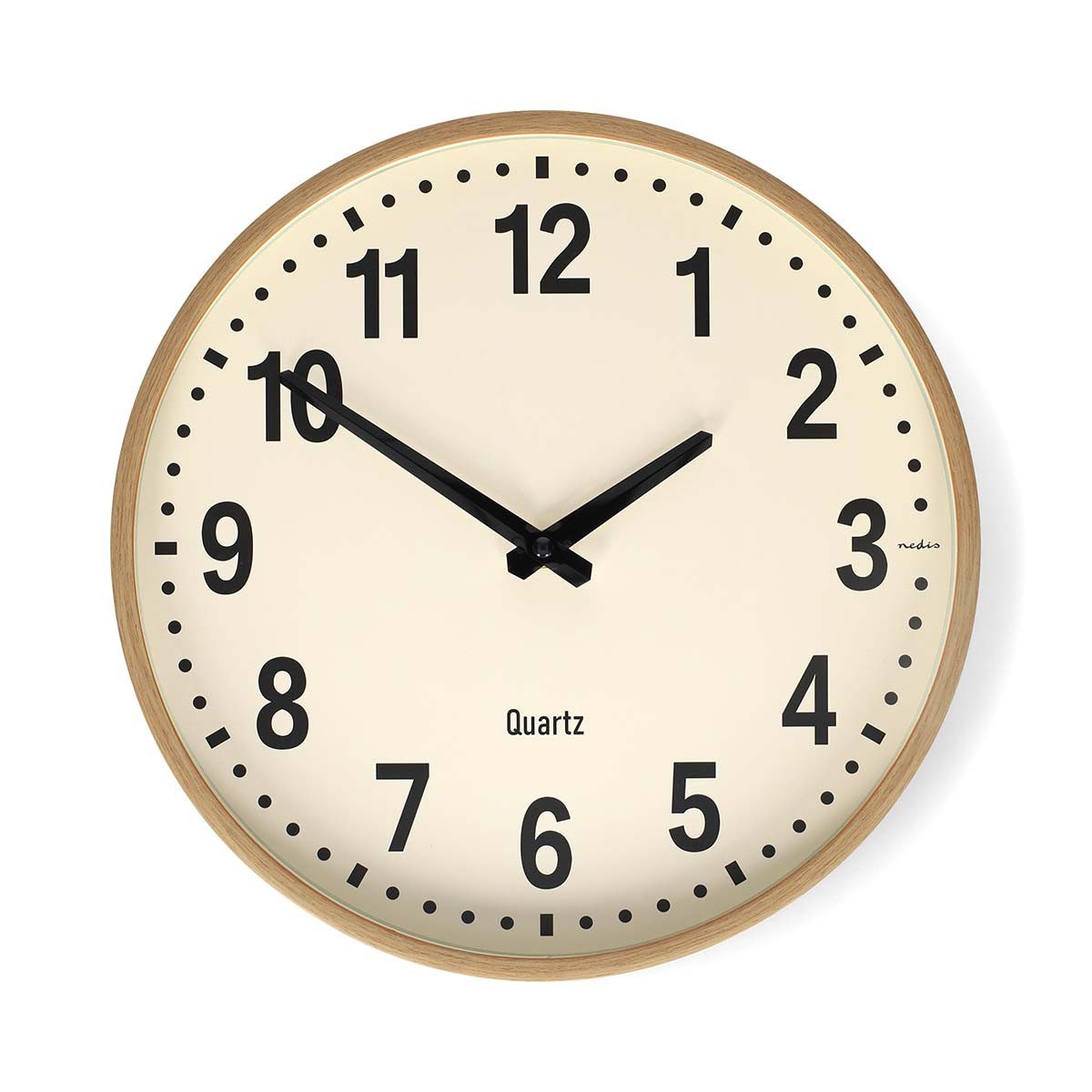 Nedis Wanduhr CLWA2226WD (Quarzwerk, leise Bewegung, gute Sichtbarkeit im Holzdesign)