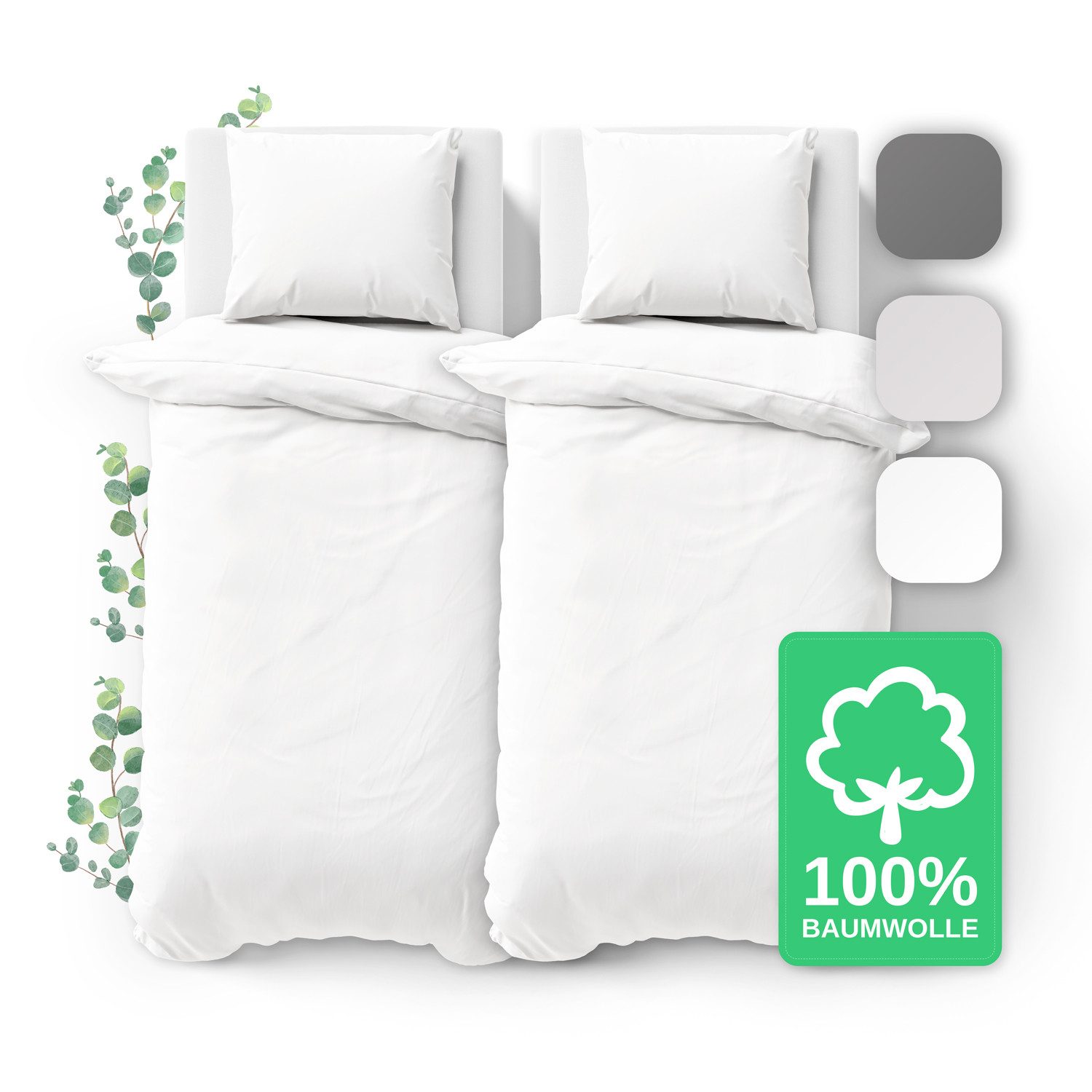 Jacobson Bettwäsche Set - 100% Baumwolle, Perkal, 4 teilig, Erhältlich in d günstig online kaufen