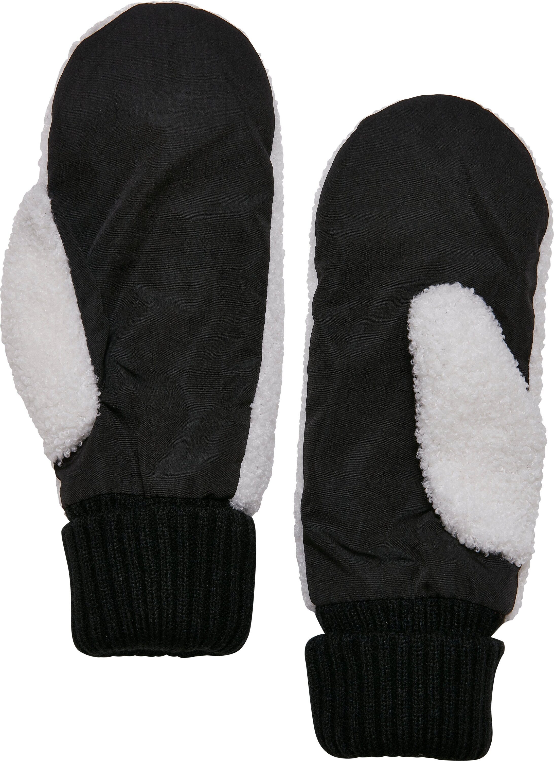 URBAN CLASSICS Accessoires black/offwhite Sherpa Baumwollhandschuhe Gloves Nylon