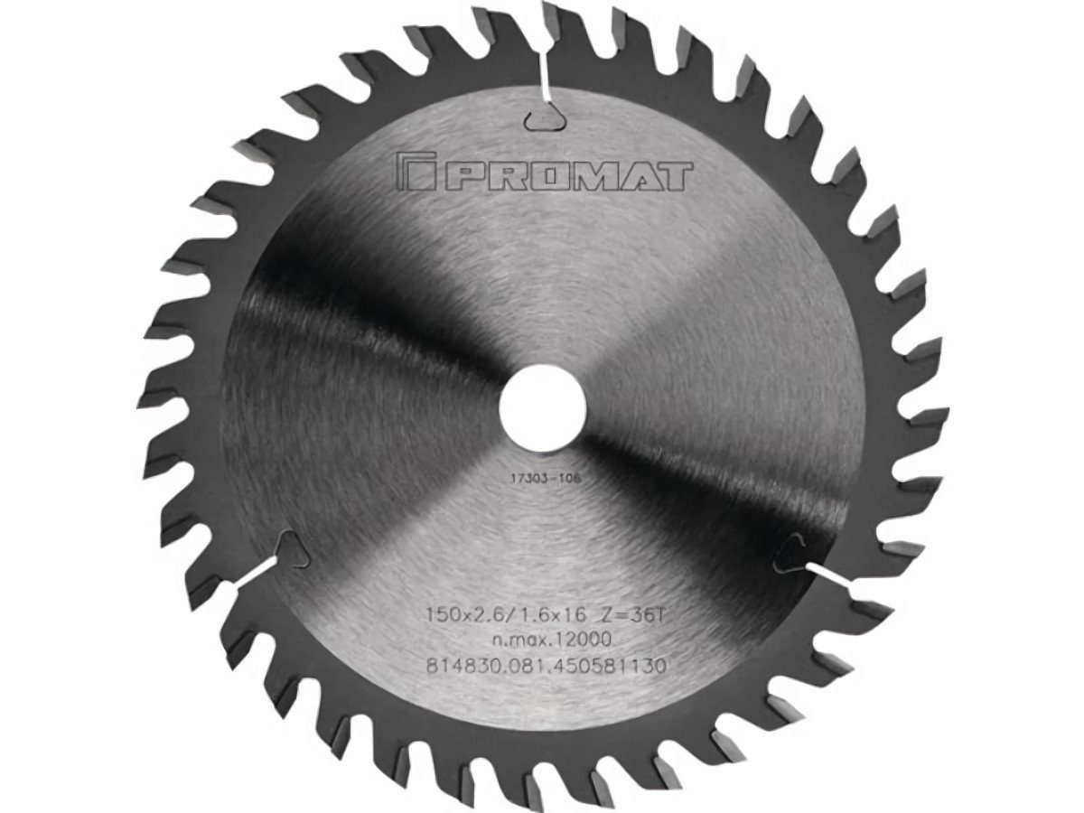 PROMAT Kreissägeblatt Präzisionskreissägeblatt AD 160mm Z.36 WZ Bohrung 16mm Schnitt-B.2,6