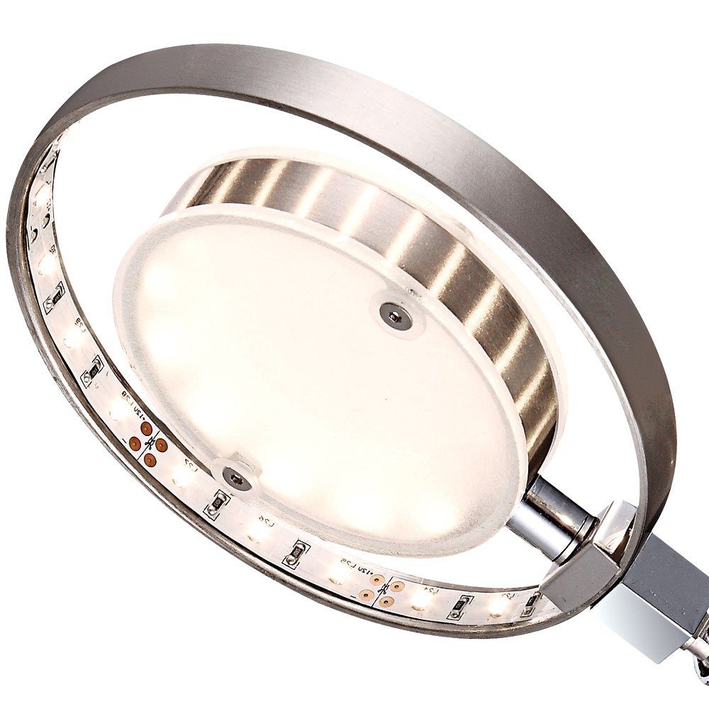 Globo LED Leuchte LED-Leuchtmittel Warmweiß, Ring fest Wand LED verbaut, Wandleuchte, verstellbar Design Glas Spot satiniert
