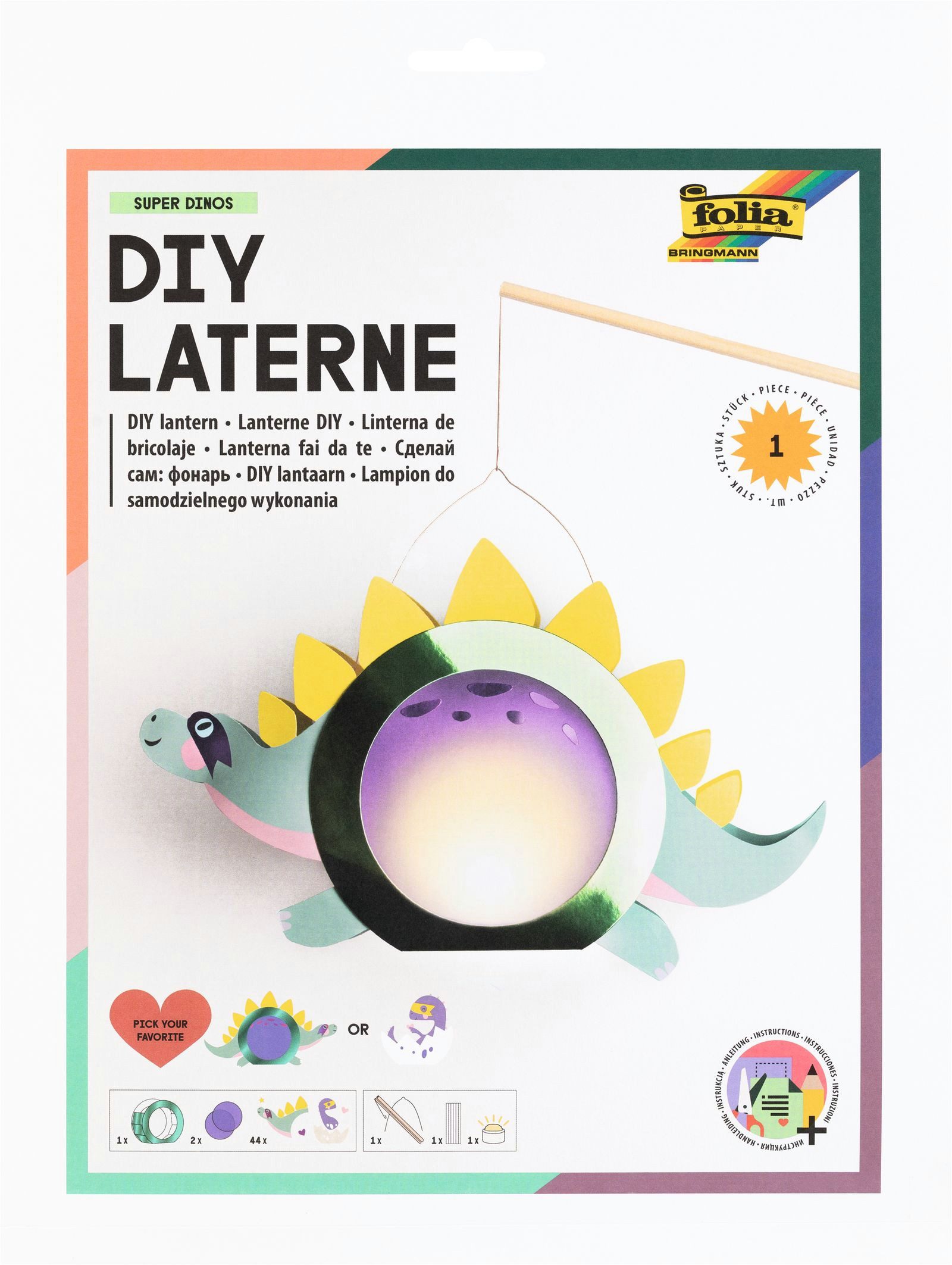Papierlaterne DIY Laterne - Bastelset mit LED-Licht