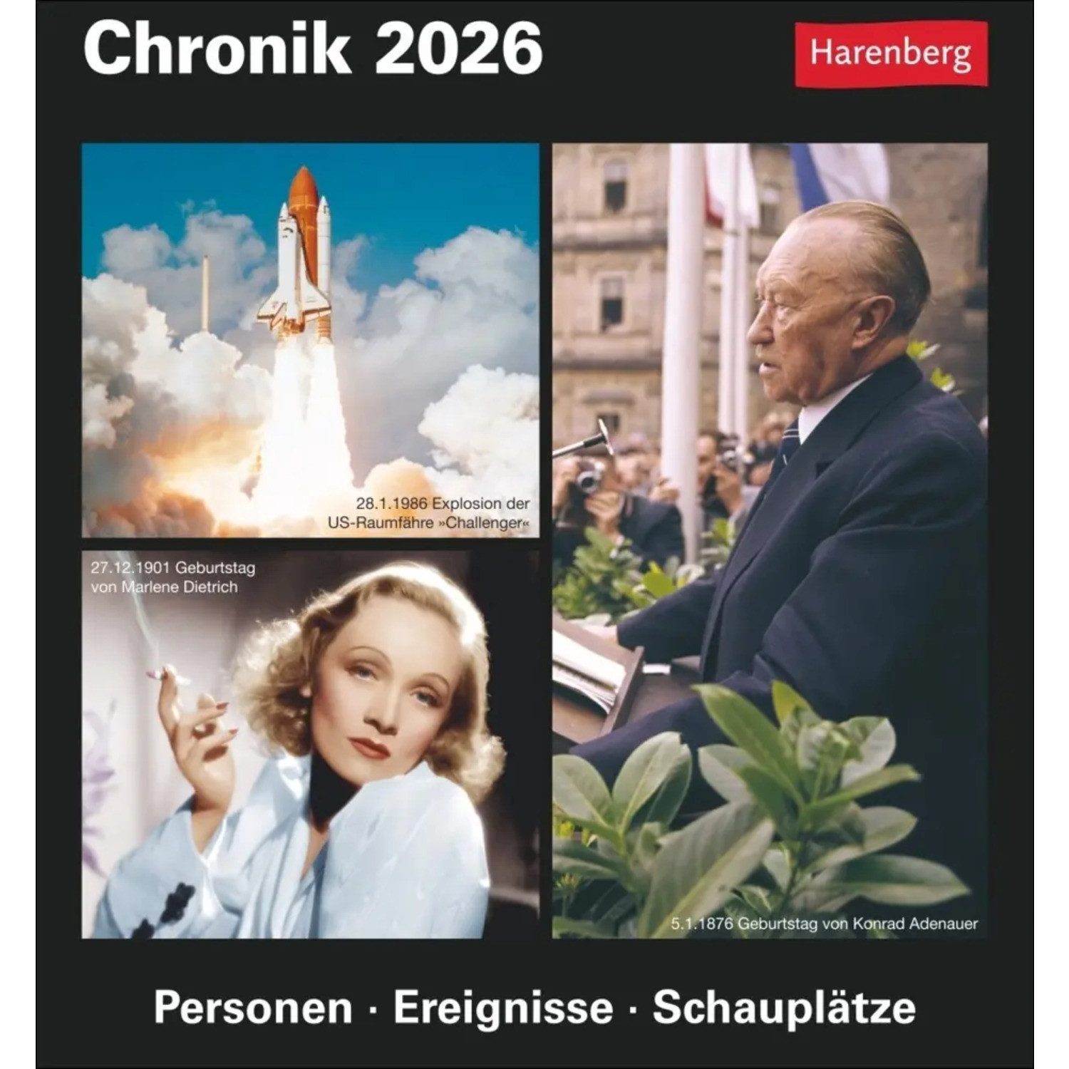 Harenberg Kalender Verlag Abreißkalender Chronik Tagesabreißkalender 2026 - Kulturkalender - Personen,...