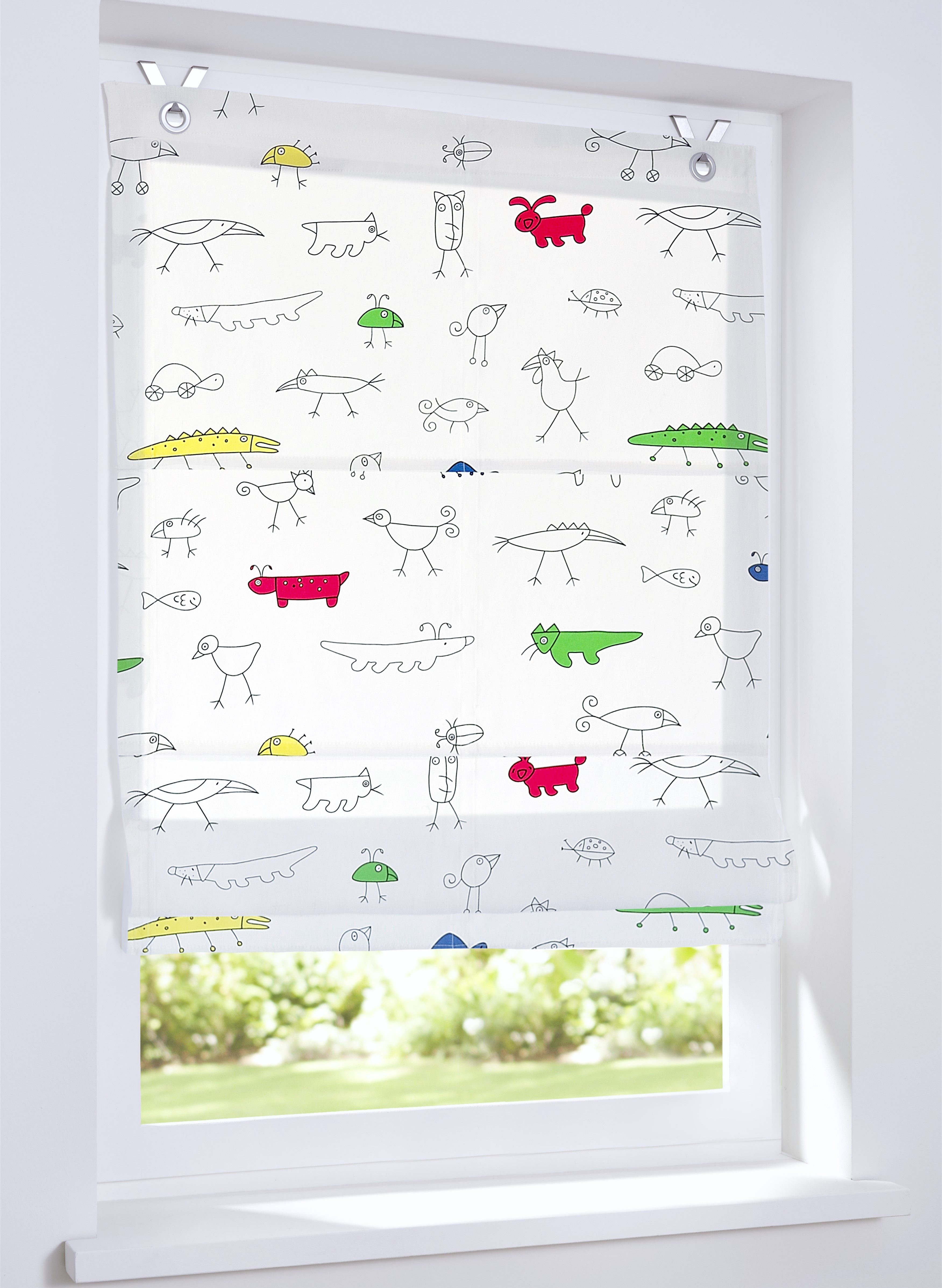 Kutti Raffrollo Lasse, mit Hakenaufhängung, ohne Bohren, freihängend, Baumw günstig online kaufen