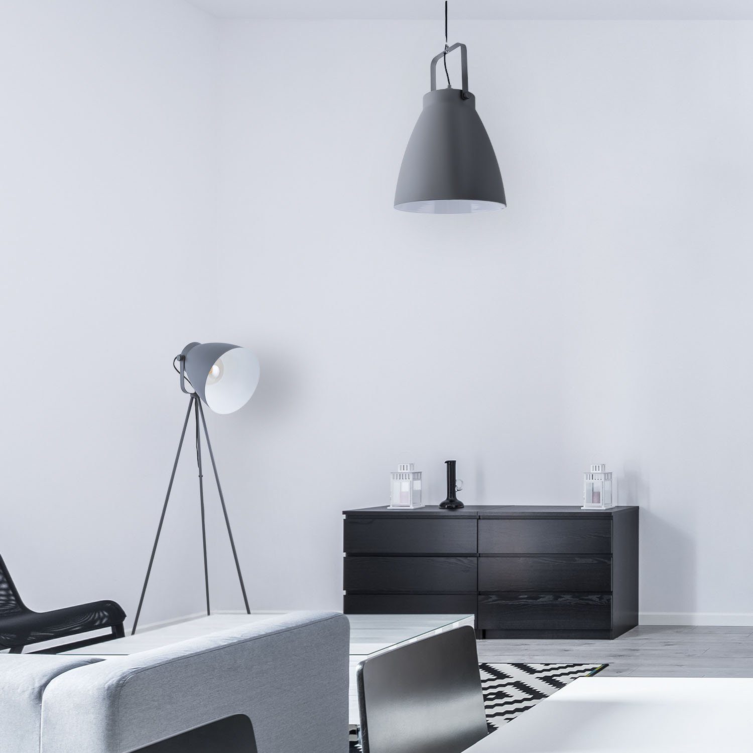 Paco Home Pendelleuchte BOONE Wohnzimmer Industrial Design Scheinwerfer Modern Leuchtmittel, PD, E27 Stehleuchte ohne