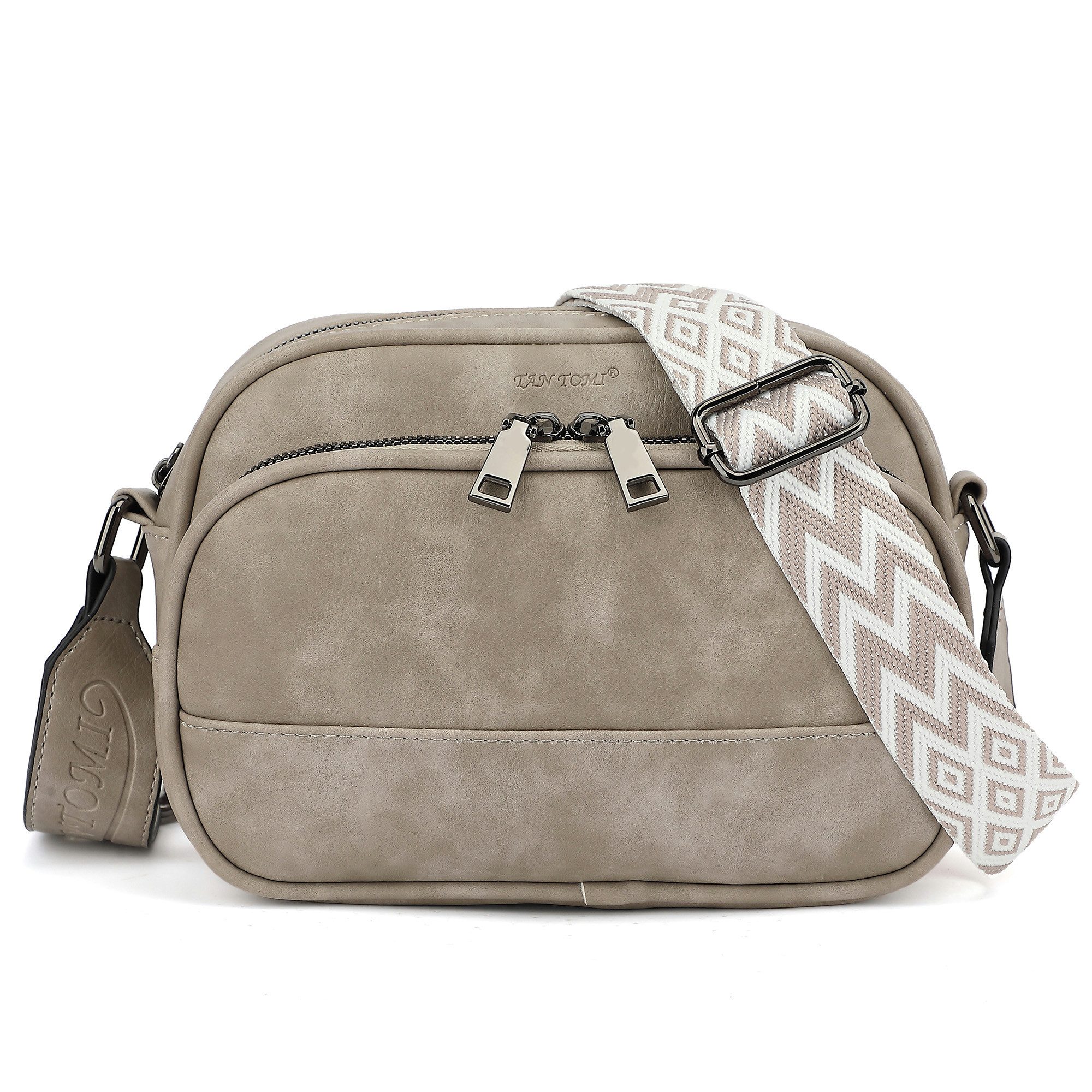 TAN.TOMI Schultertasche Damen Umhängetasche mittelgroß Handtasche mit Verstelbaar, Weich Breiter Gurt für Pendeln Reise Campus Verabredungen