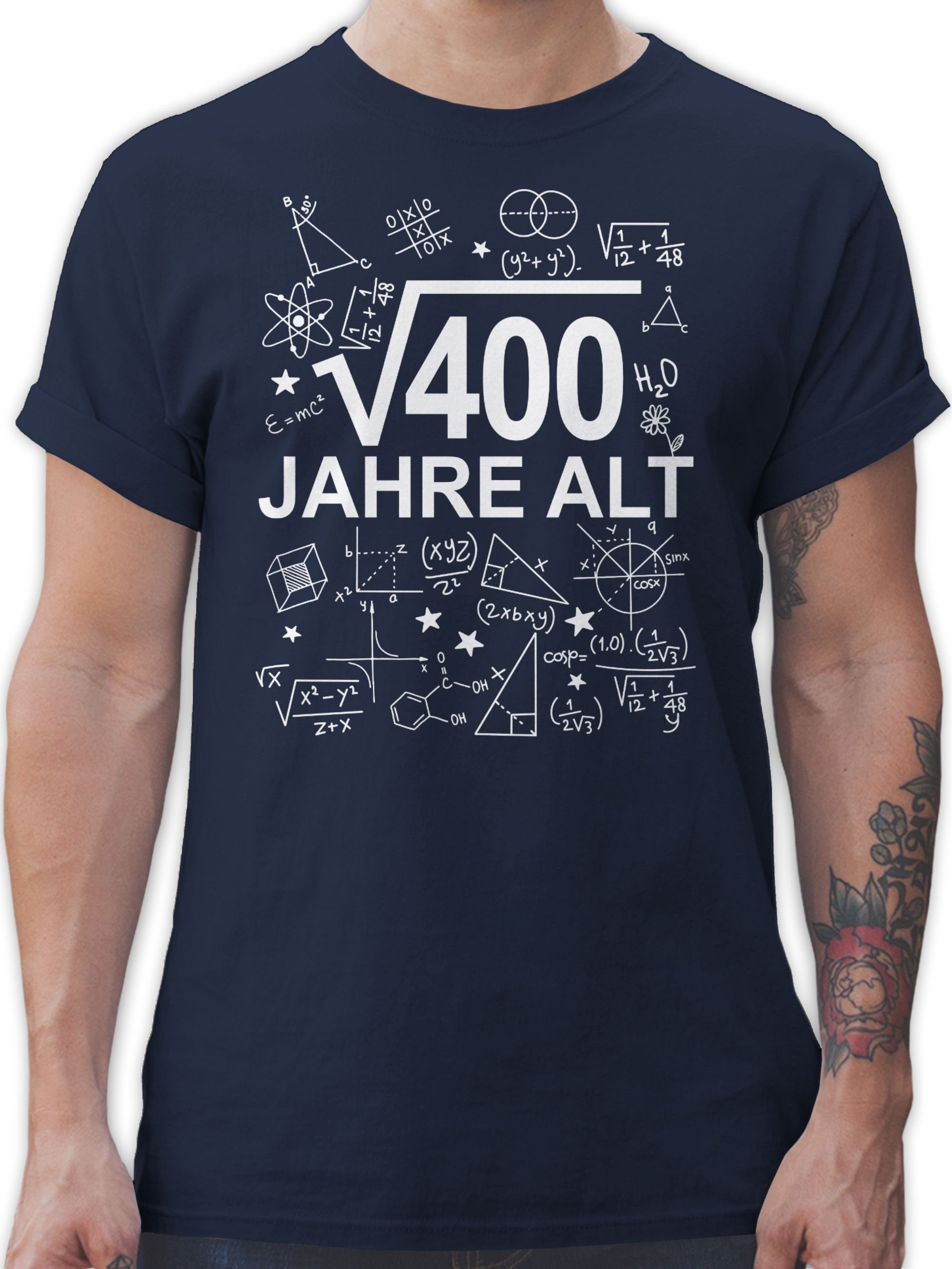 T-Shirt 400) weiß Navy Shirtracer Zwanzig Blau 20. 2 Geburtstag (Wurzel alt Jahre