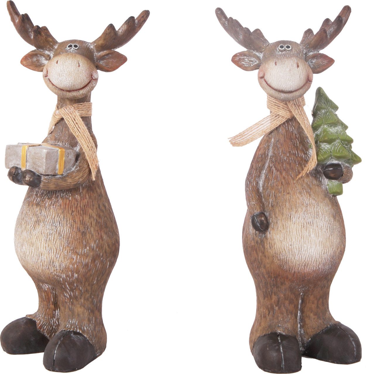 Trend Line Weihnachtsfigur Dekofigur Rentier stehend Polyresin 25 cm braun günstig online kaufen