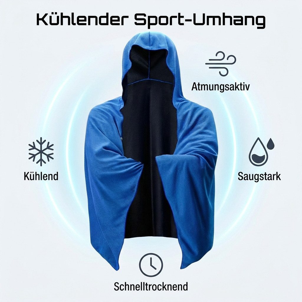nsihing Sporthandtuch Kühlendes Handtuch,EIS-Handtuch,Strand-Poncho für Damen und Herren, Atmungsaktives,kühles Handtuch,Mikrofaser-Handtuch,UV-Schutz – Bild 2 von 5