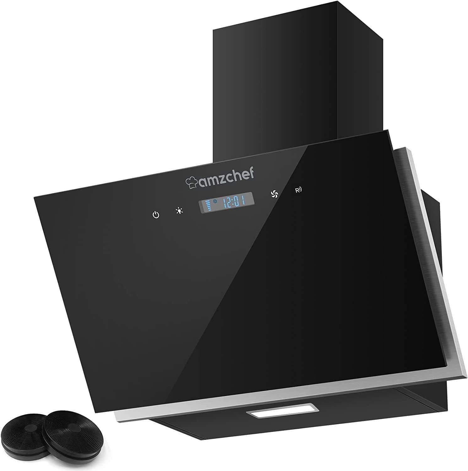 AMZCHEF Kopffreihaube Amzchef Wandhaube - CX600-YJOB-Black Amzchef Wandhaube - CX600-YJOB-Black, Sensortasten & Fernbedienung, Abschaltautomatik (1–60 Min)